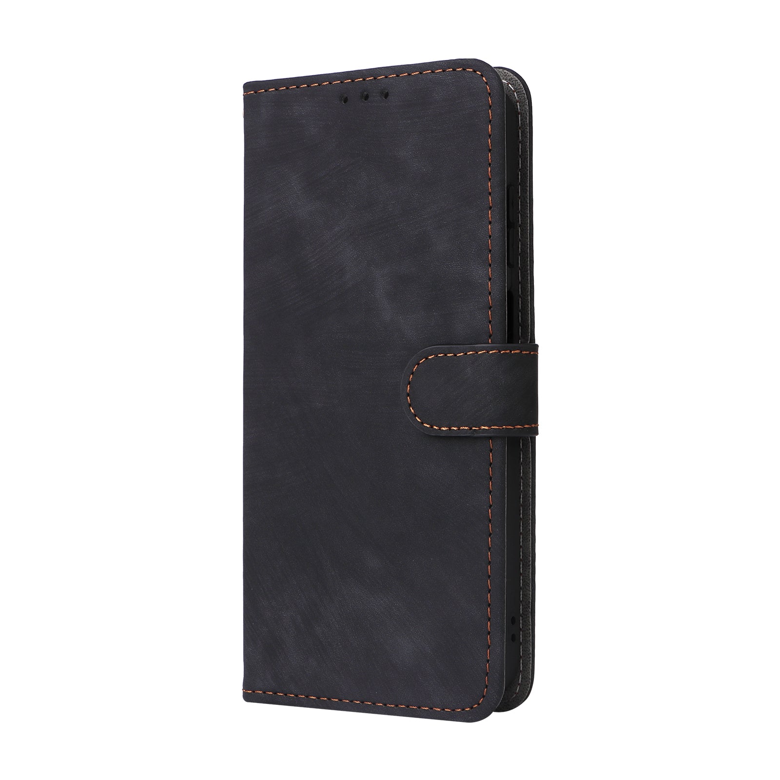 For Samsung Galaxy A15 5G / 4G Case RFID Blocking Phone Stand Cover Card Pouch with Hand Strap - Black