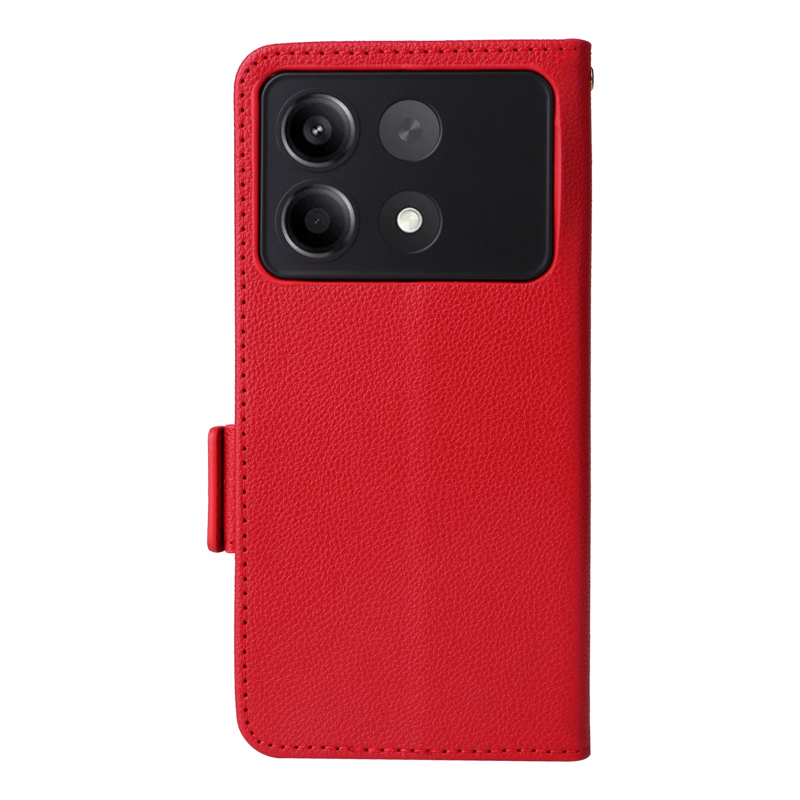 For Xiaomi Redmi Note 13R Pro 5G / Poco X6 Neo 5G Phone Case PU Leather Card Slots Magnetic Closure Cover Full Protection - Red