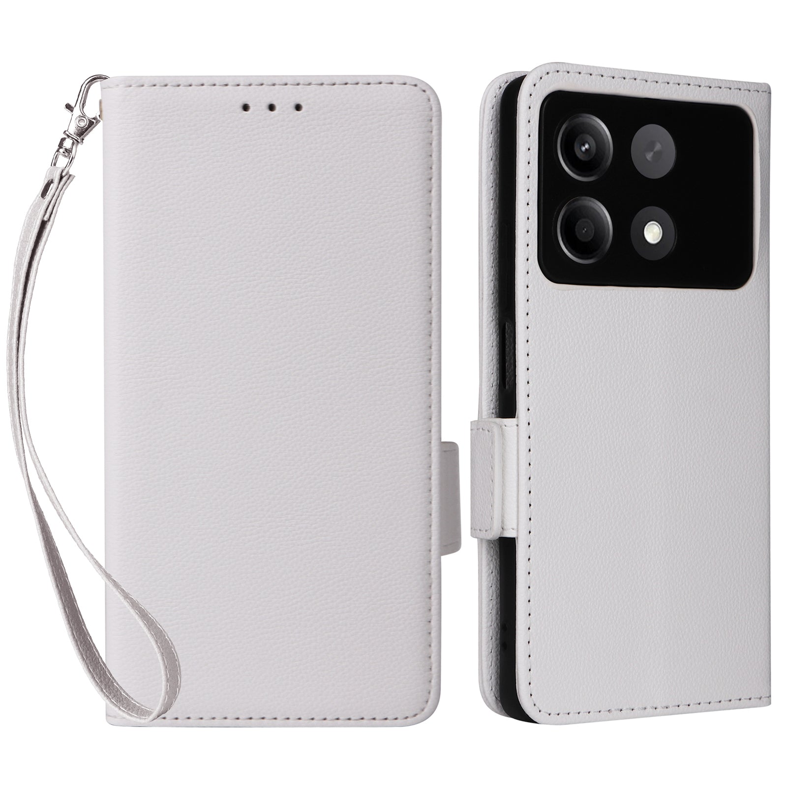 For Xiaomi Redmi Note 13R Pro 5G / Poco X6 Neo 5G Phone Case PU Leather Card Slots Magnetic Closure Cover Full Protection - Red