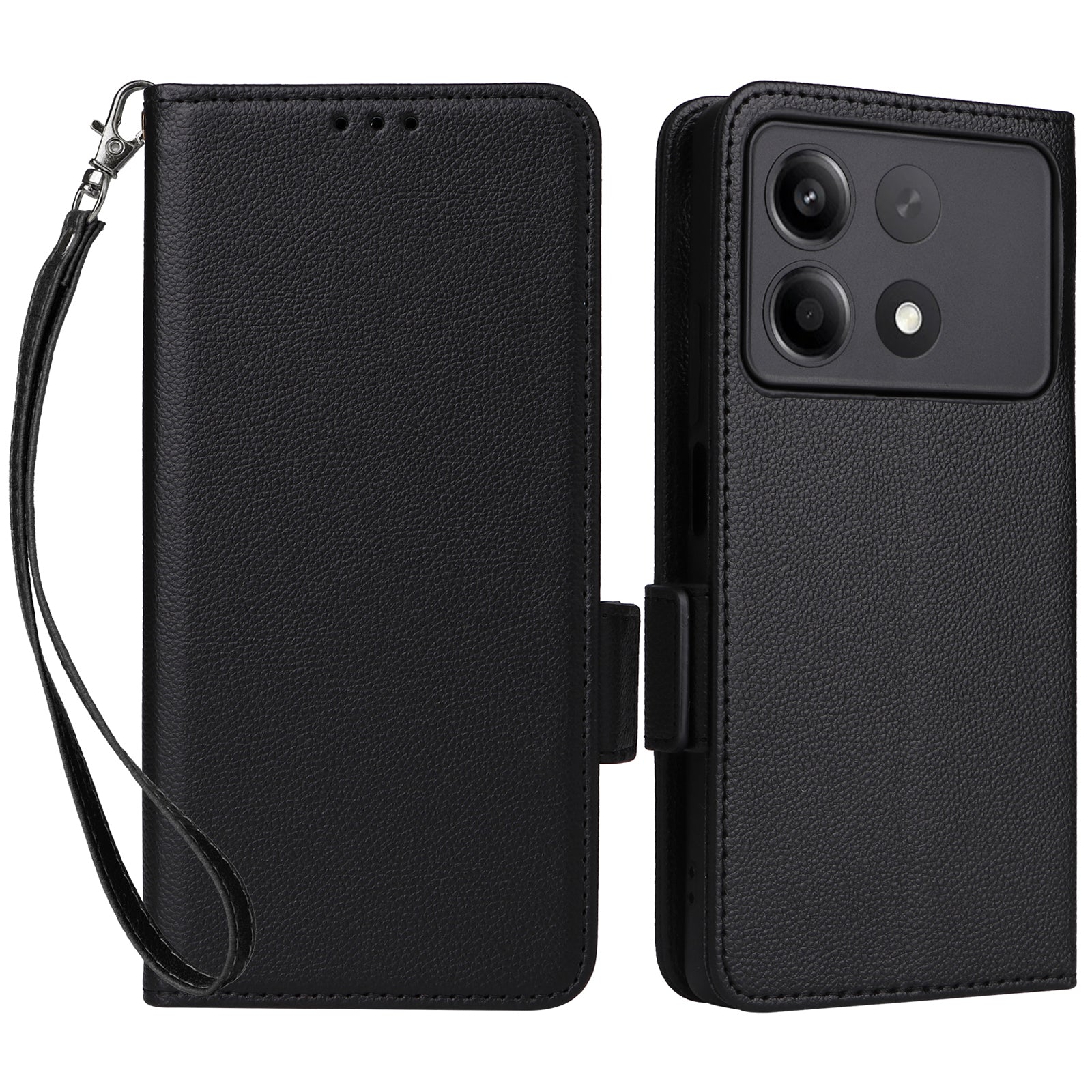 For Xiaomi Redmi Note 13R Pro 5G / Poco X6 Neo 5G Phone Case PU Leather Card Slots Magnetic Closure Cover Full Protection - Red