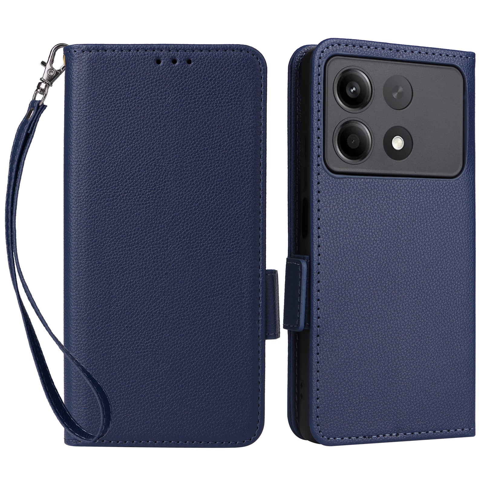 For Xiaomi Redmi Note 13R Pro 5G / Poco X6 Neo 5G Phone Case PU Leather Card Slots Magnetic Closure Cover Full Protection - Red