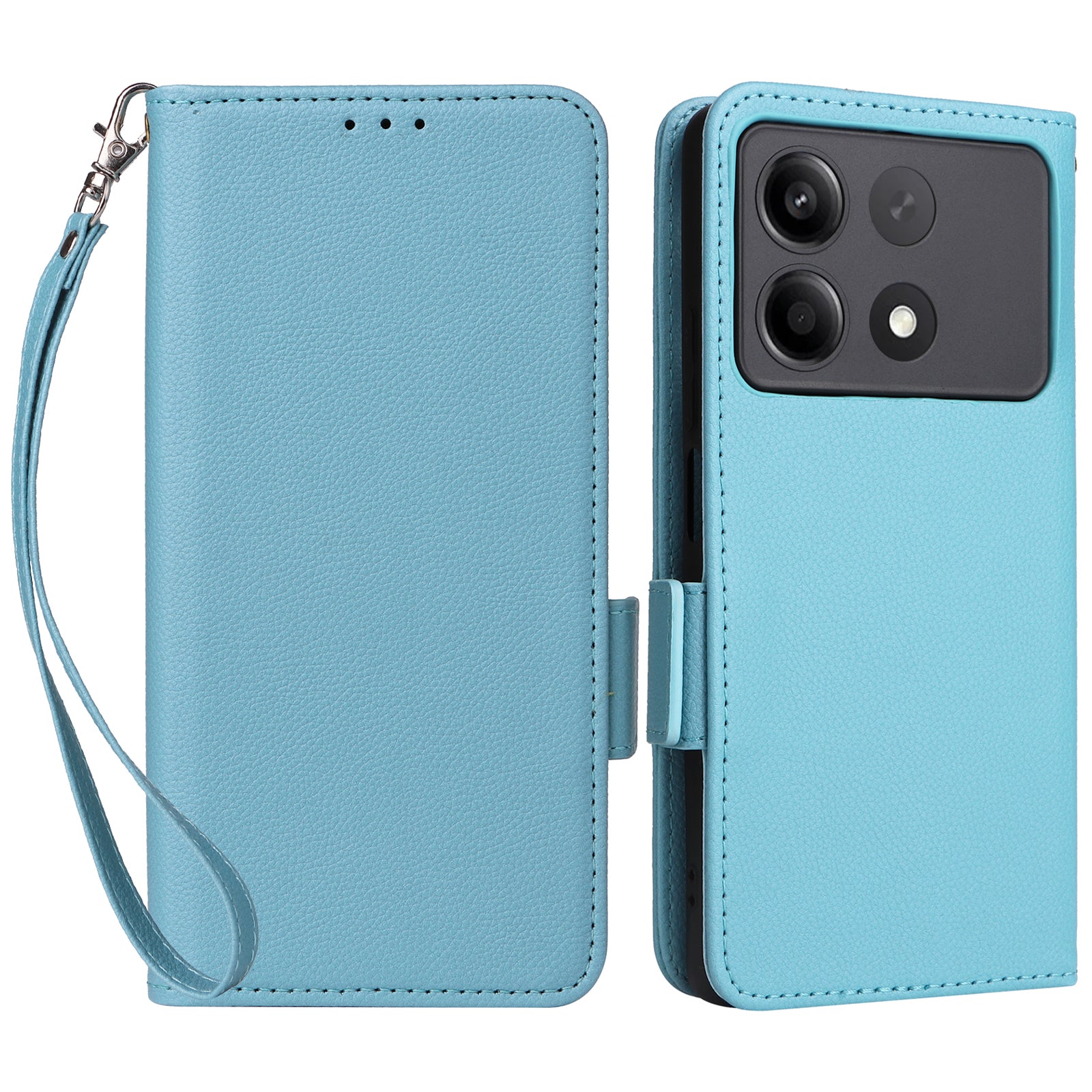 For Xiaomi Redmi Note 13R Pro 5G / Poco X6 Neo 5G Phone Case PU Leather Card Slots Magnetic Closure Cover Full Protection - Red