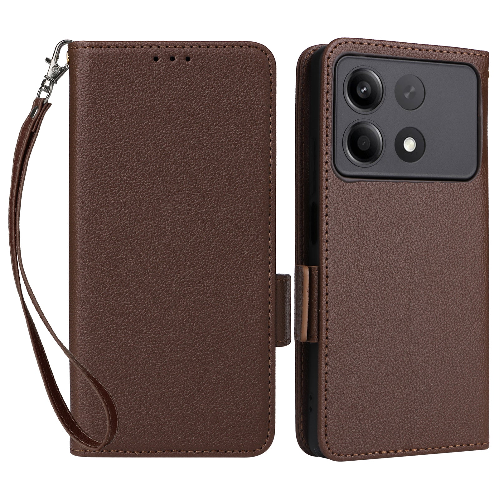 For Xiaomi Redmi Note 13R Pro 5G / Poco X6 Neo 5G Phone Case PU Leather Card Slots Magnetic Closure Cover Full Protection - Red
