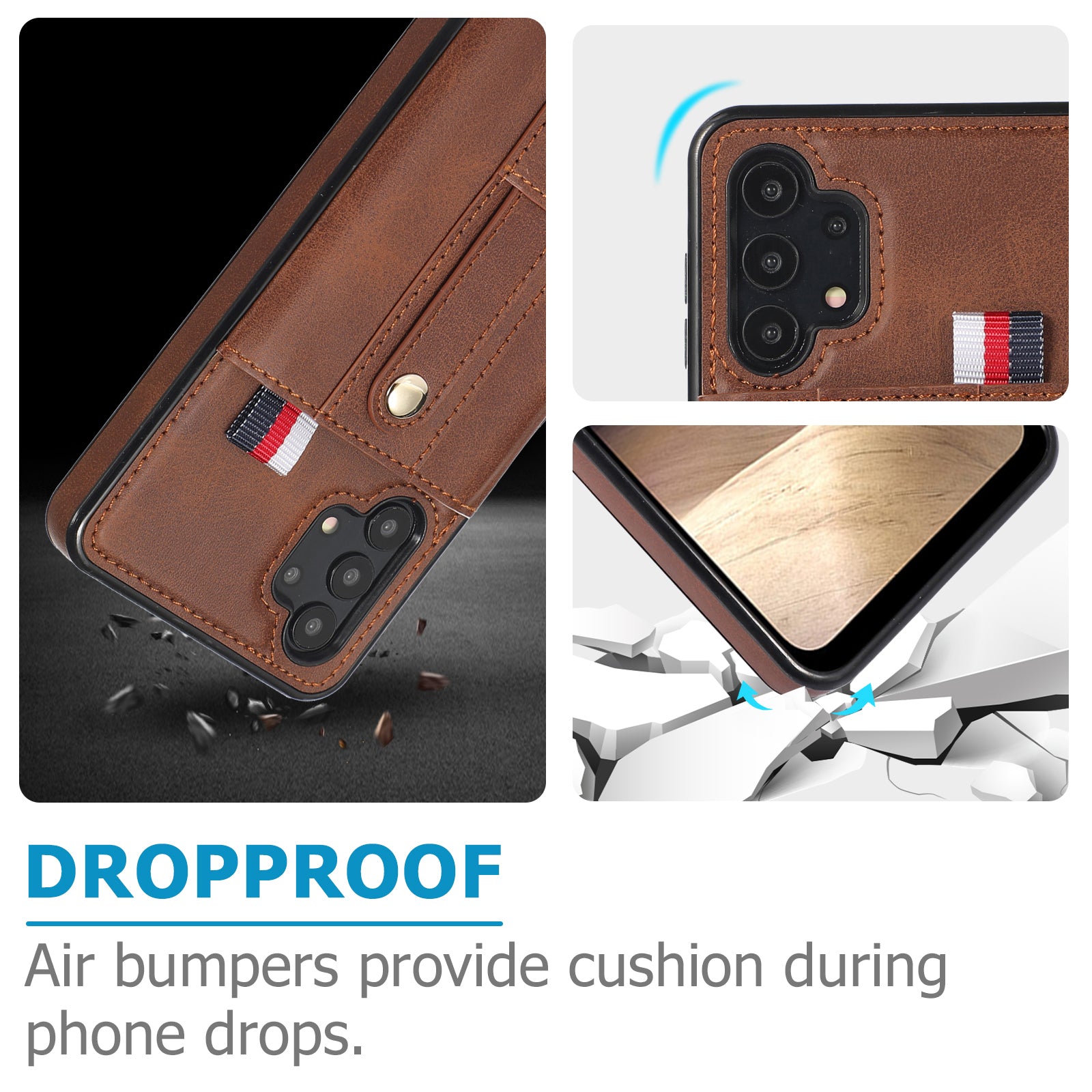 For Samsung Galaxy A73 5G Case Hidden Card Holder Retro PU Leather Coated TPU Phone Cover - Brown