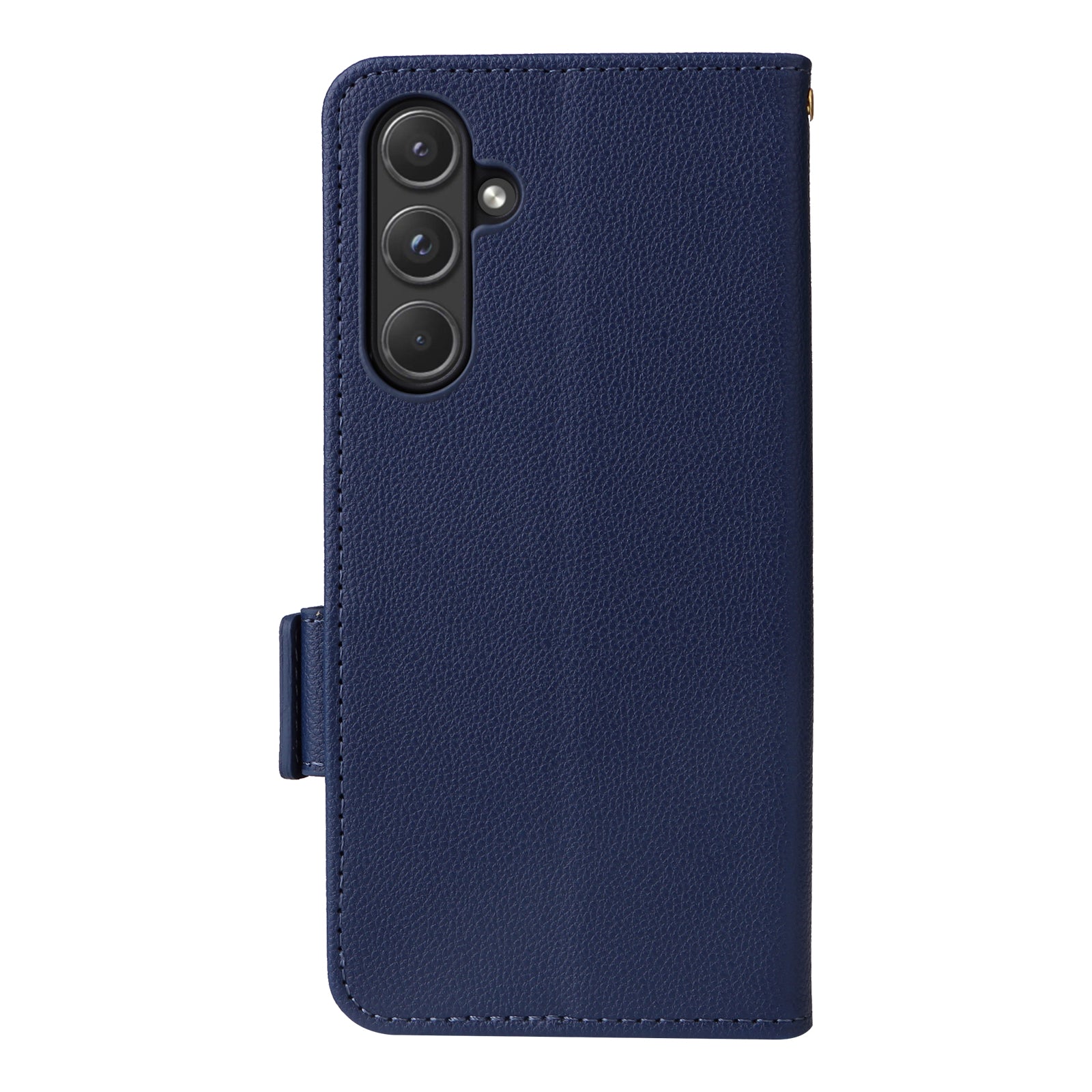 For Samsung Galaxy A55 5G Flip Wallet Leather Case Litchi Texture Phone Cover - Dark Blue