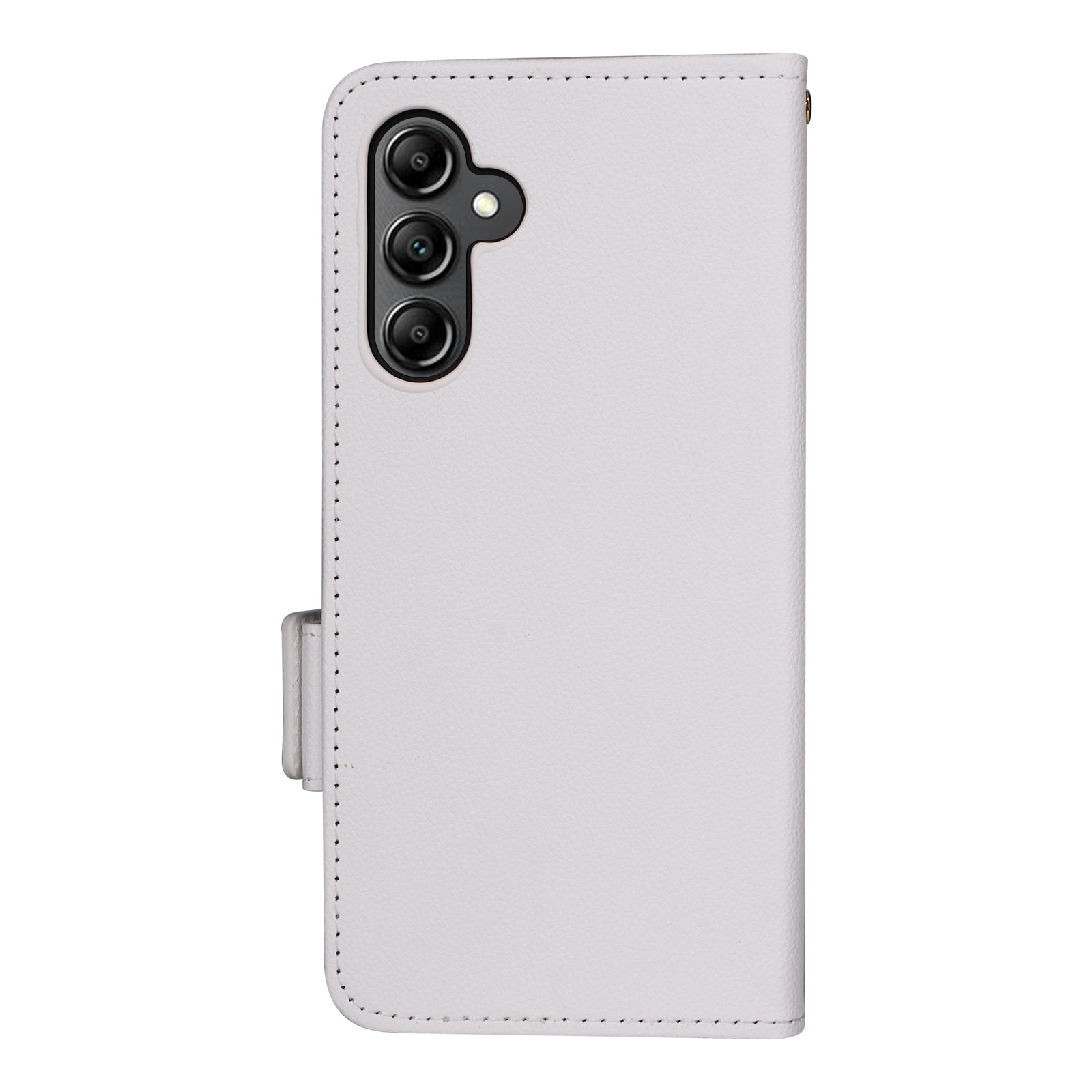 For Samsung Galaxy A15 4G / 5G Wallet Case PU Leather Litchi Texture Phone Stand Cover - White