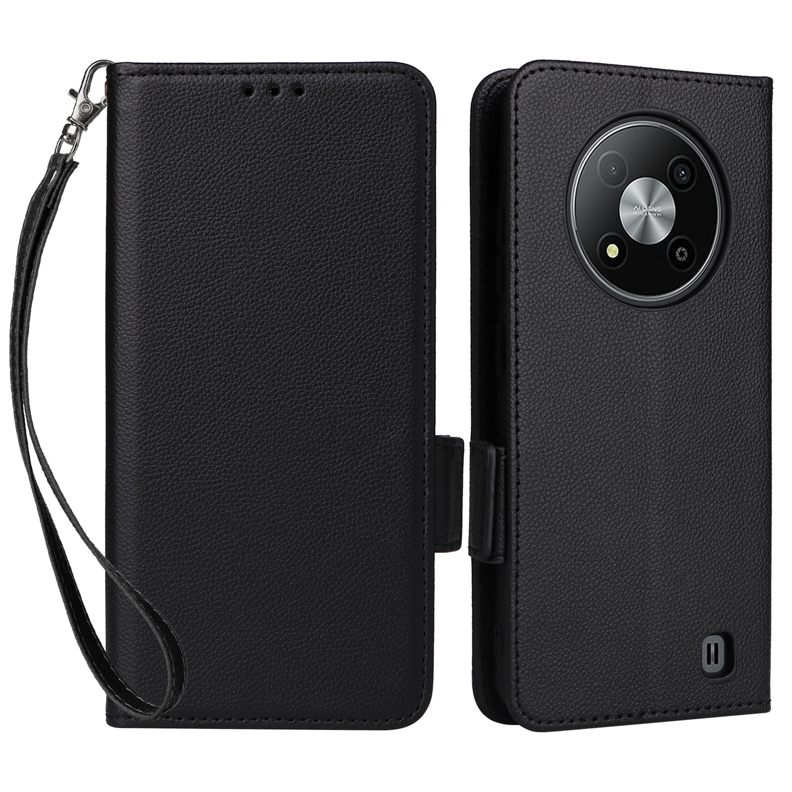 For ZTE Blade A73 5G Flip Wallet Leather Case with Card Slot Phone Cover - Black