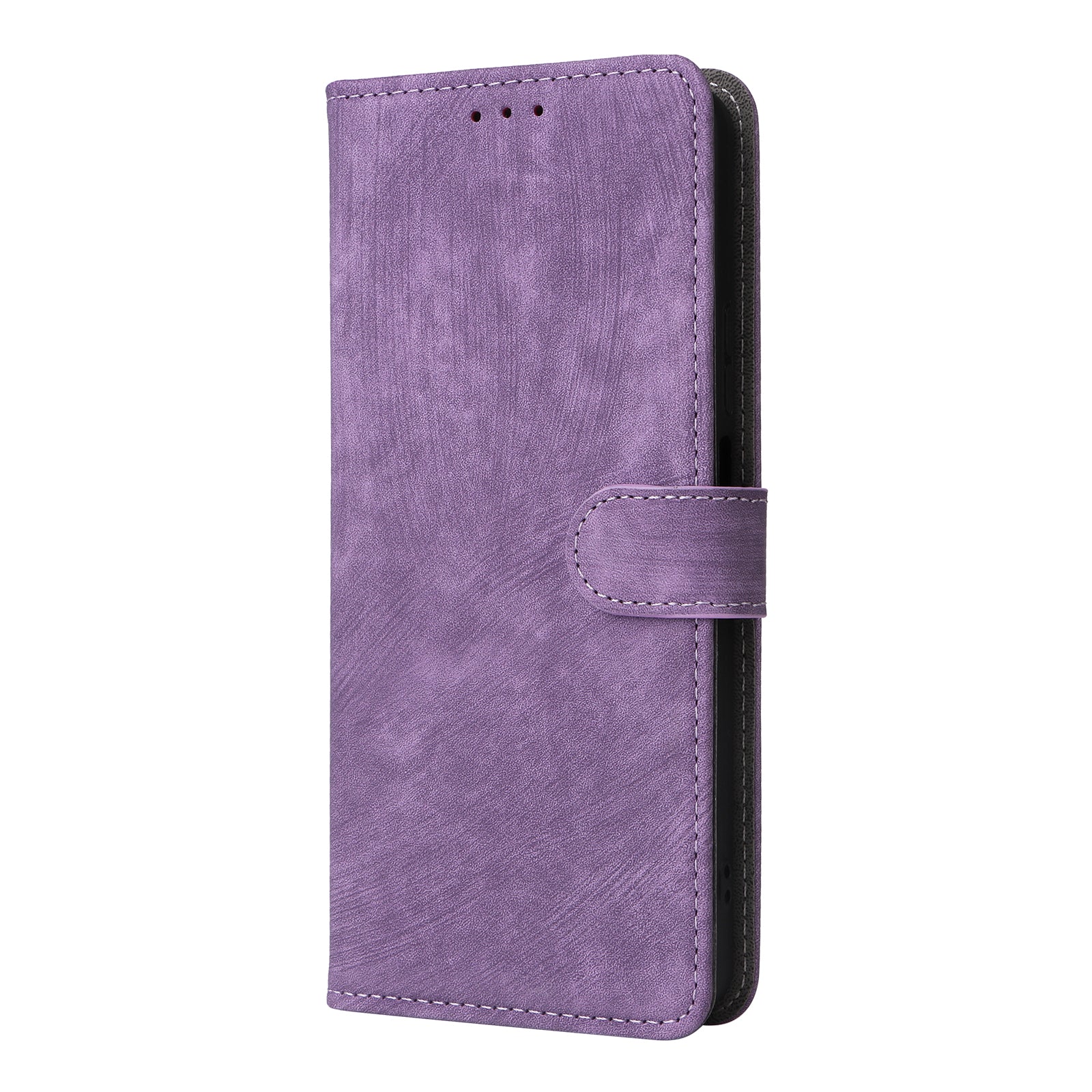 For Transsion Tecno Spark 20 Pro KJ6 Case RFID Blocking PU Leather+TPU Cell Phone Cover with Strap - Purple