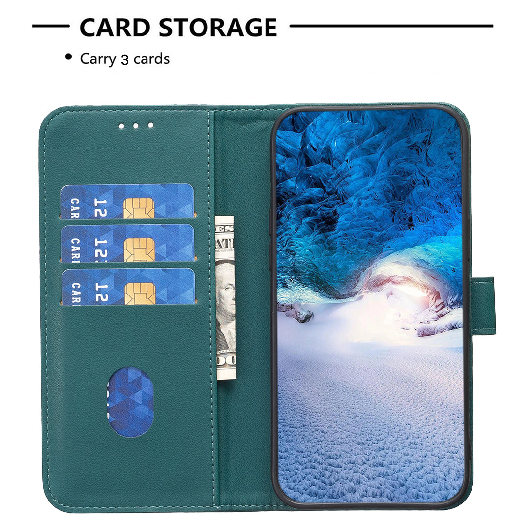 BINFEN COLOR BF17 For Transsion Infinix Smart 8 4G Leather Cover Viewing Stand Wallet Phone Case - Green