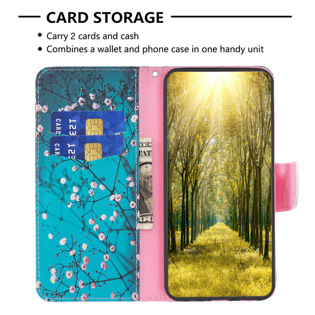 For Transsion Infinix Smart 8 4G Pattern Leather Flip Phone Case Wallet Cover - Plum Blossom