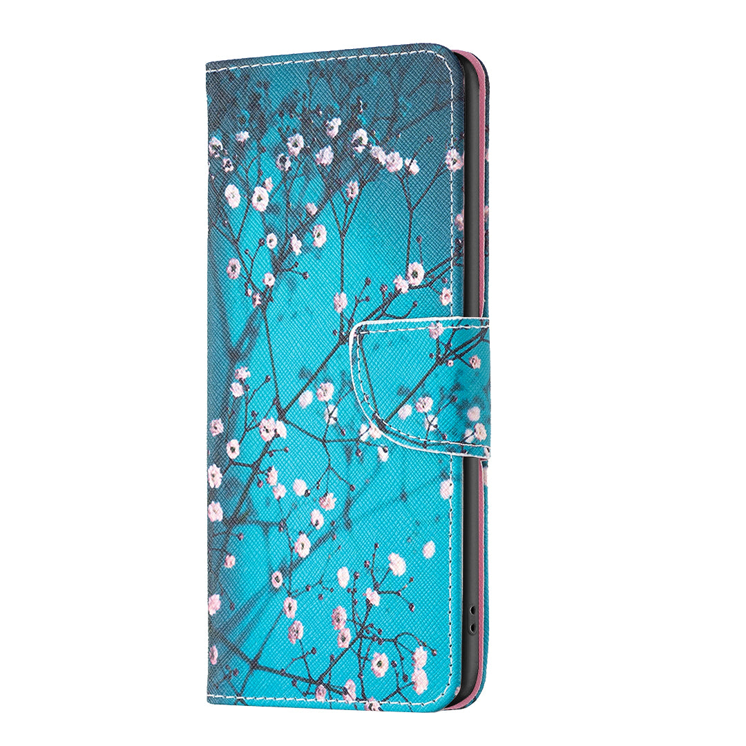 For Transsion Infinix Smart 8 4G Pattern Leather Flip Phone Case Wallet Cover - Plum Blossom