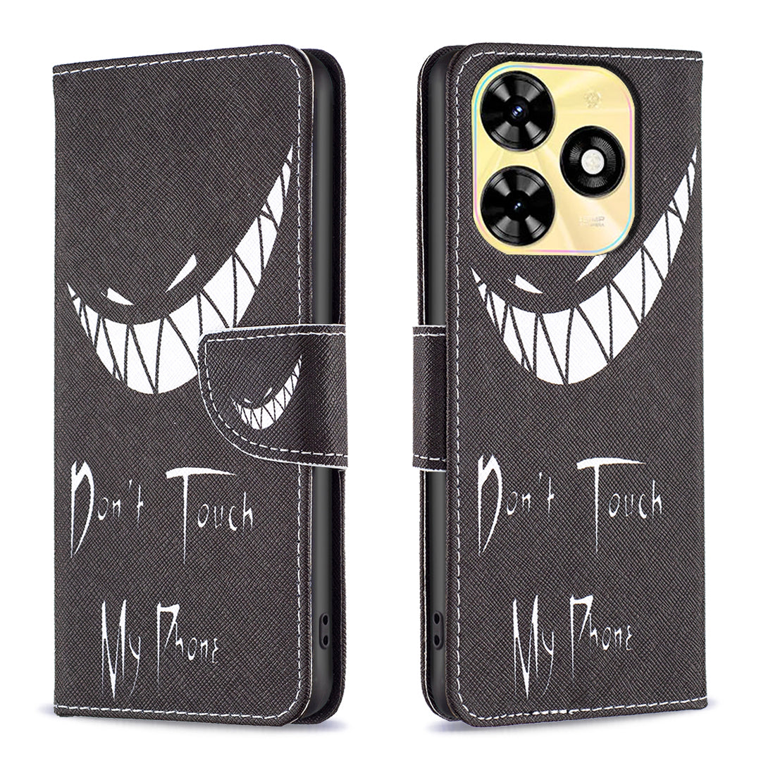 For Transsion Infinix Smart 8 4G Pattern Leather Flip Phone Case Wallet Cover - Plum Blossom