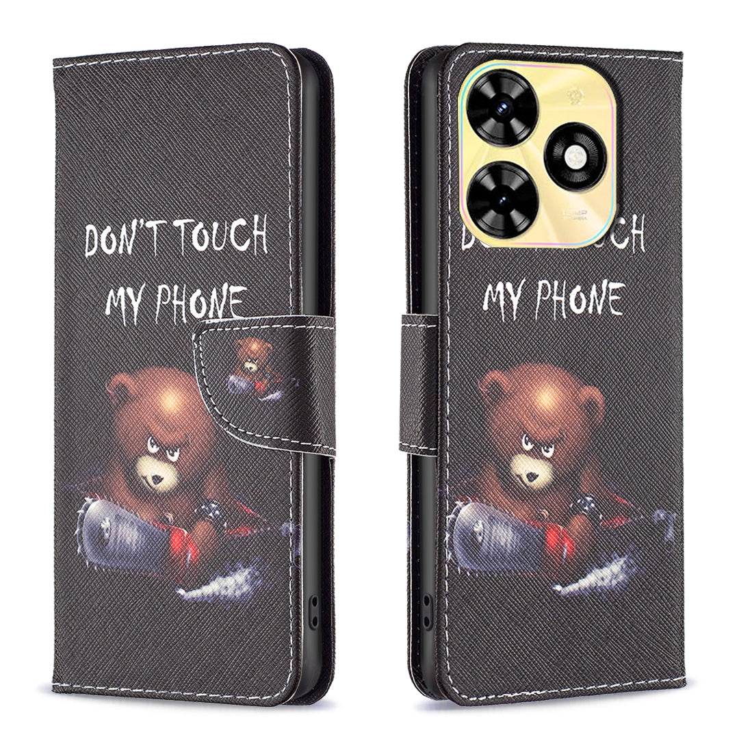 For Transsion Infinix Smart 8 4G Pattern Leather Flip Phone Case Wallet Cover - Plum Blossom