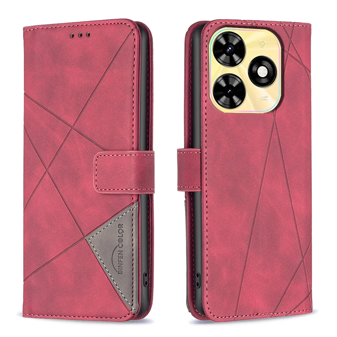 BINFEN COLOR BF05 For Transsion Infinix Smart 8 4G Leather Case Phone Cover with Wallet Stand - Blue