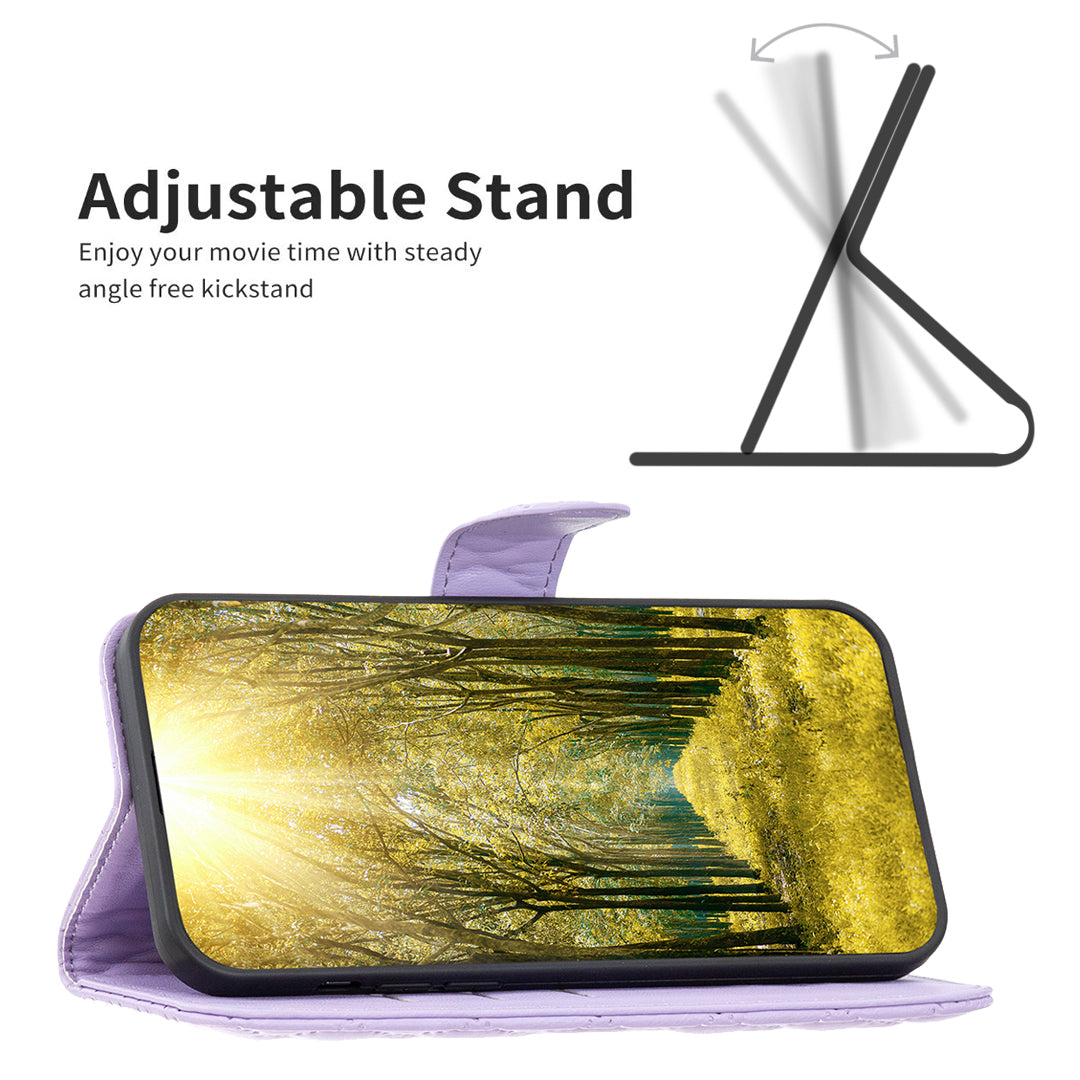 BINFEN COLOR BF Style-14 For Transsion Infinix Smart 8 4G Wallet Leather Case Rhombus Grid Pattern - Purple