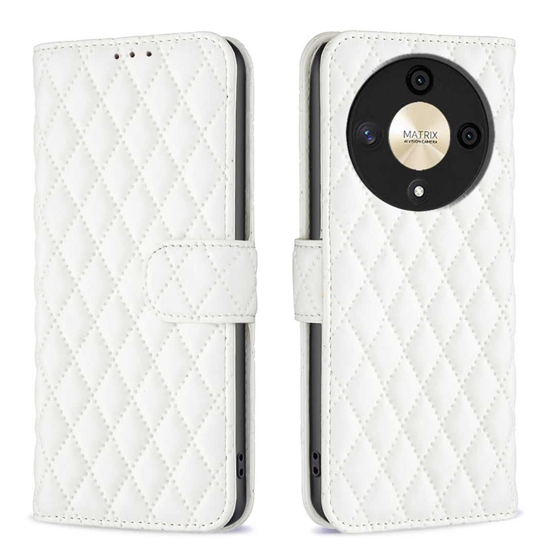 BINFEN COLOR BF Style-14 For Honor X9b 5G / Magic6 Lite 5G Leather Phone Case with Stand Wallet - Blue