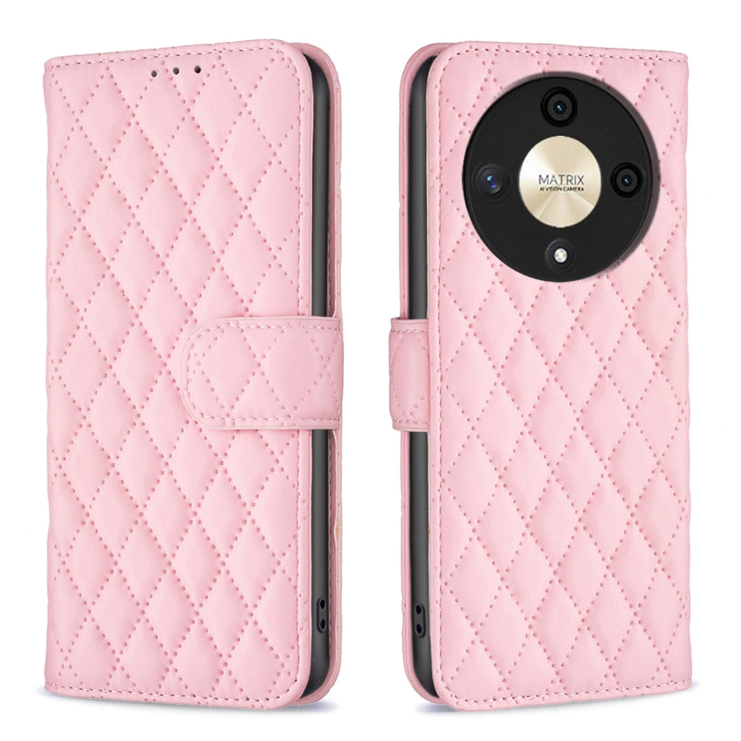 BINFEN COLOR BF Style-14 For Honor X9b 5G / Magic6 Lite 5G Leather Phone Case with Stand Wallet - Blue