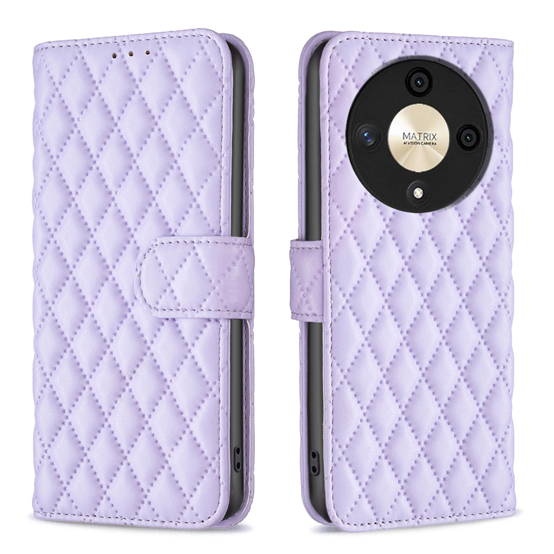 BINFEN COLOR BF Style-14 For Honor X9b 5G / Magic6 Lite 5G Leather Phone Case with Stand Wallet - Blue