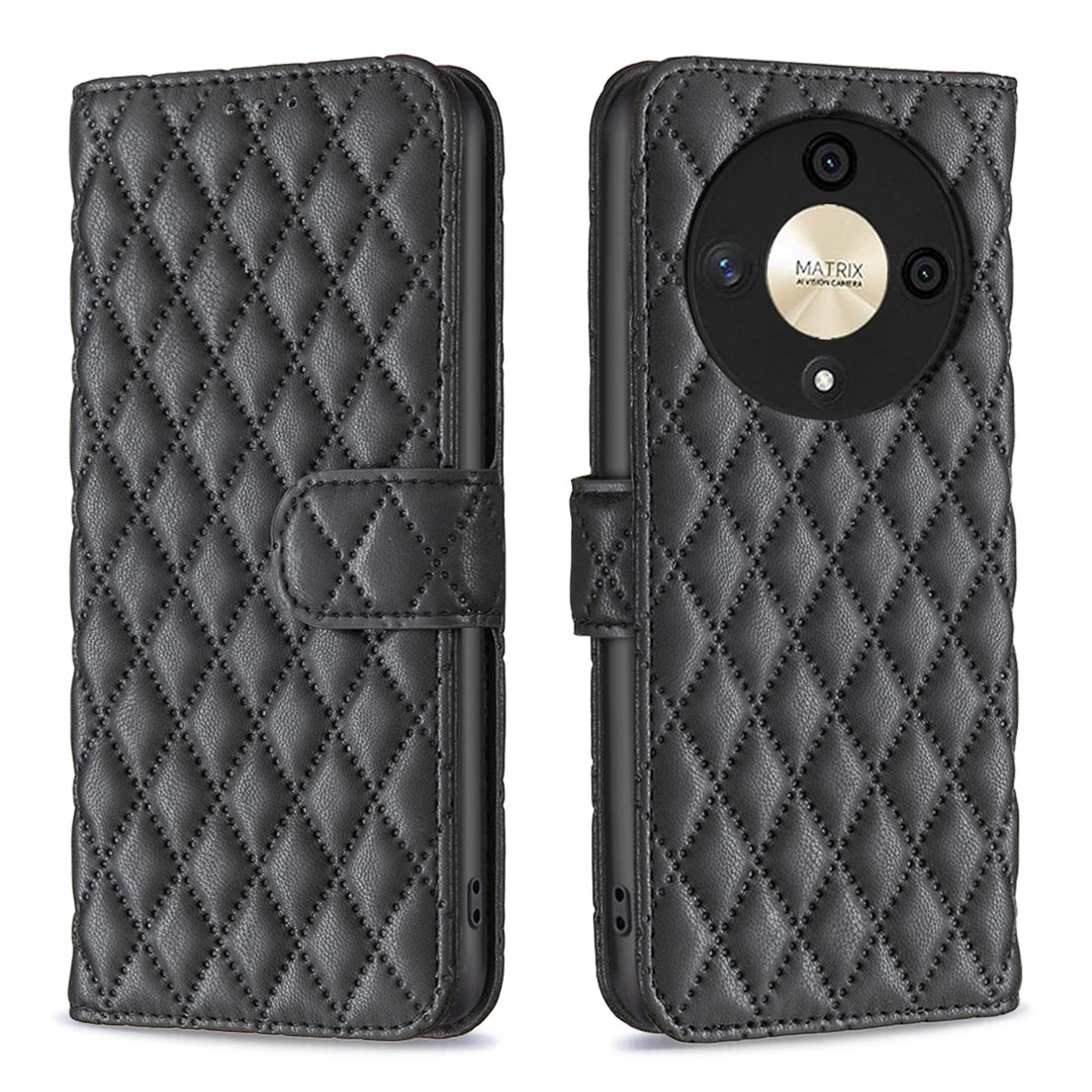 BINFEN COLOR BF Style-14 For Honor X9b 5G / Magic6 Lite 5G Leather Phone Case with Stand Wallet - Blue