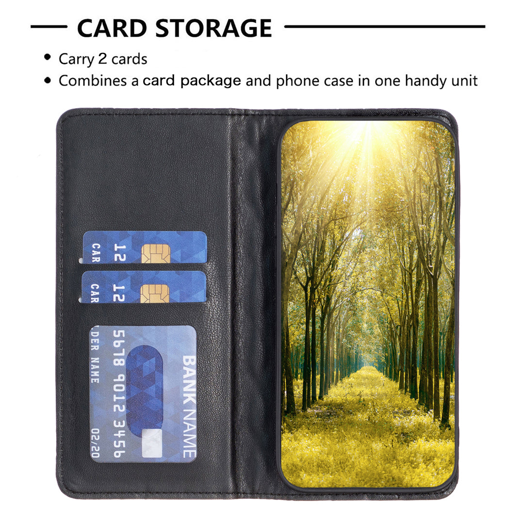 BINFEN COLOR BF Style-16 For Honor X9b 5G / Magic6 Lite 5G Leather Case Card Slot Stand Phone Cover - Black