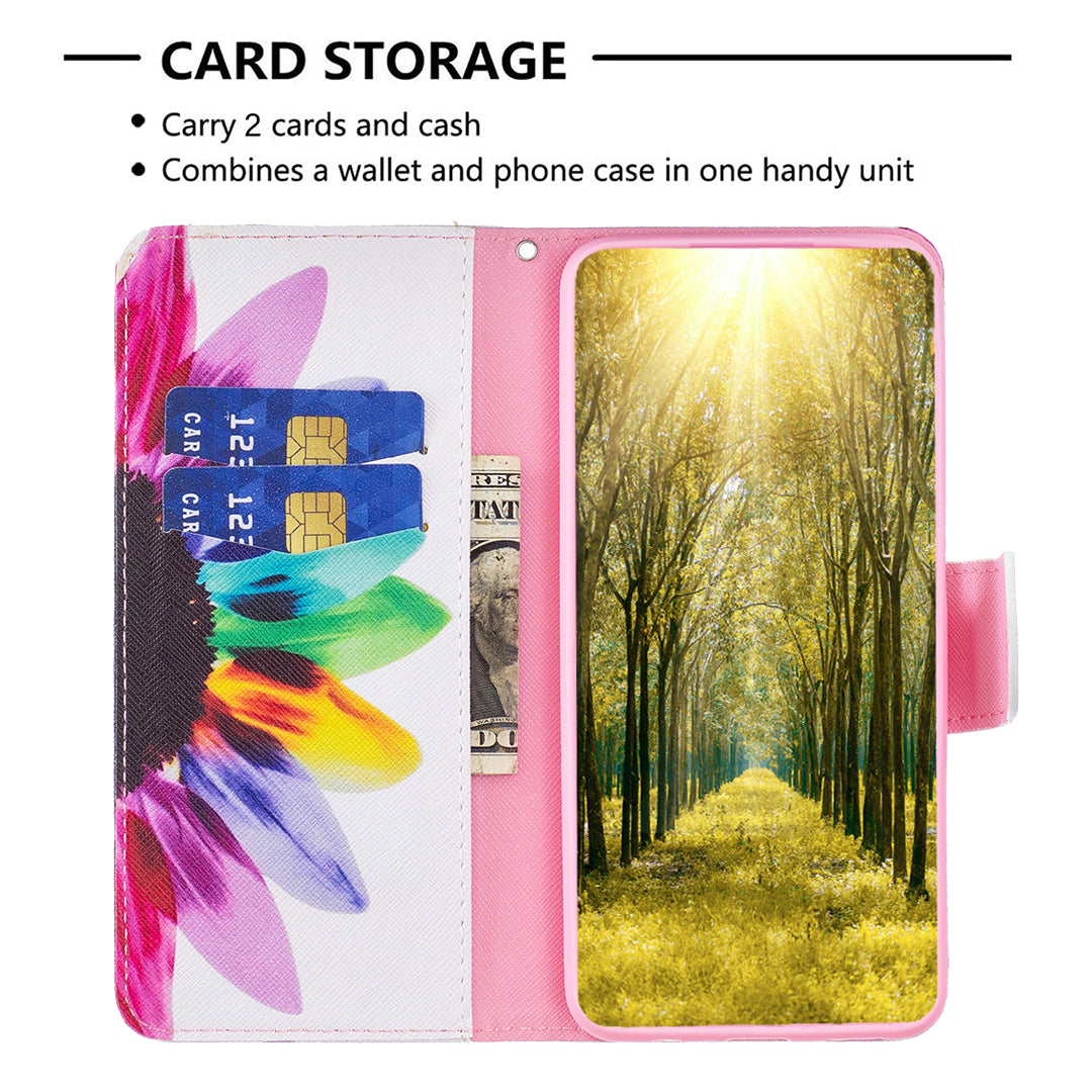 For Honor X9b 5G / Magic6 Lite 5G Case Wallet Pattern PU Leather Flip Phone Cover - Sunflower