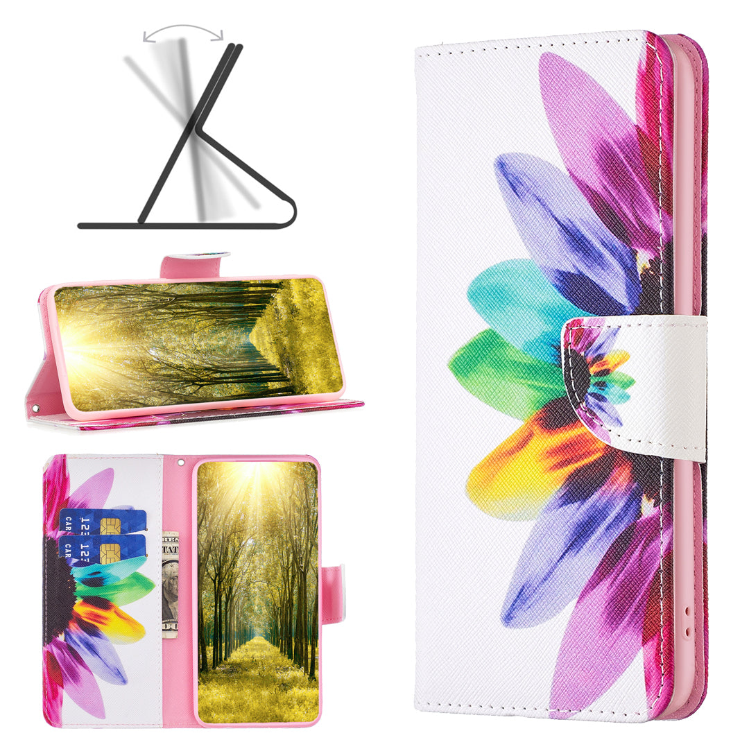 For Honor X9b 5G / Magic6 Lite 5G Case Wallet Pattern PU Leather Flip Phone Cover - Sunflower
