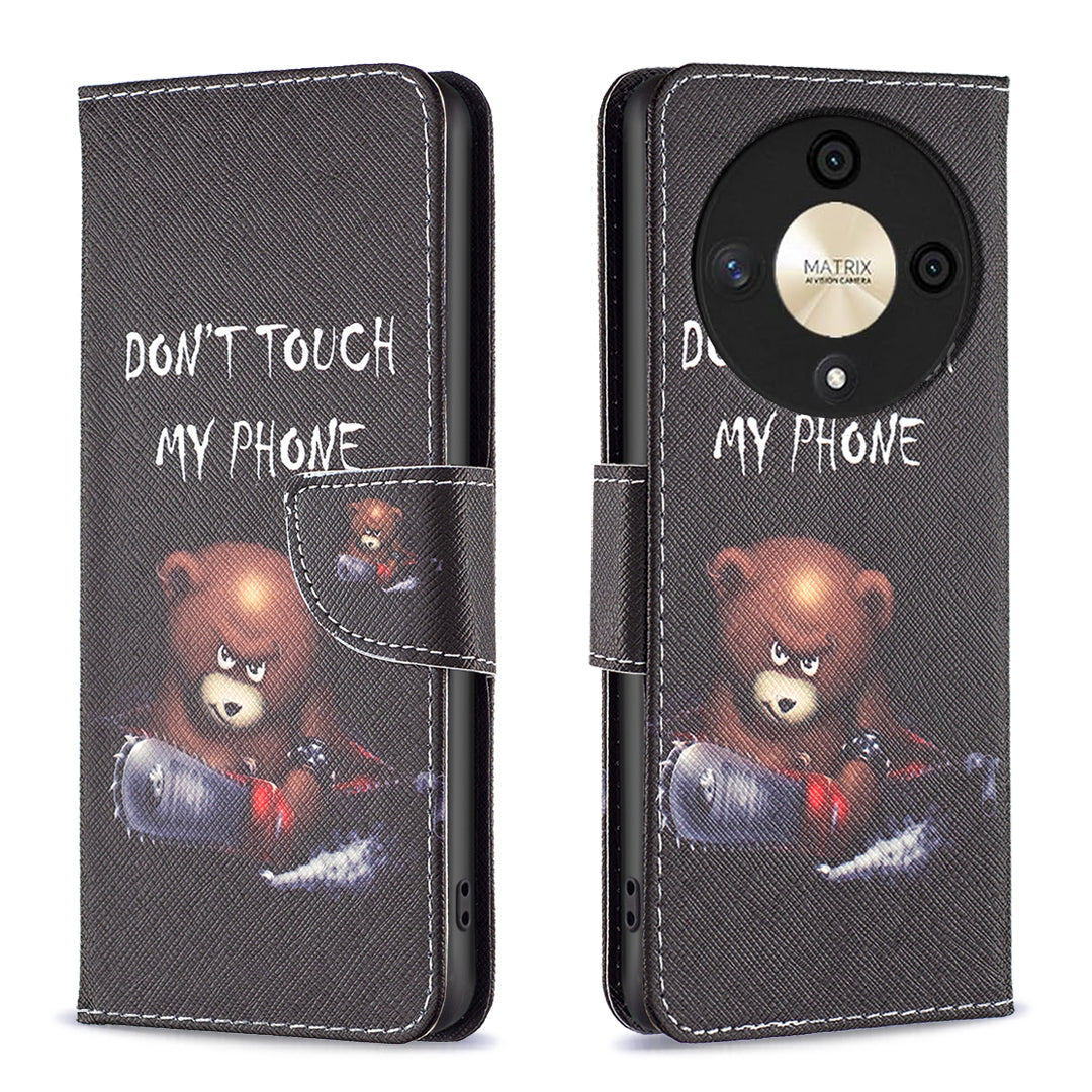 For Honor X9b 5G / Magic6 Lite 5G Case Wallet Pattern PU Leather Flip Phone Cover - Sunflower