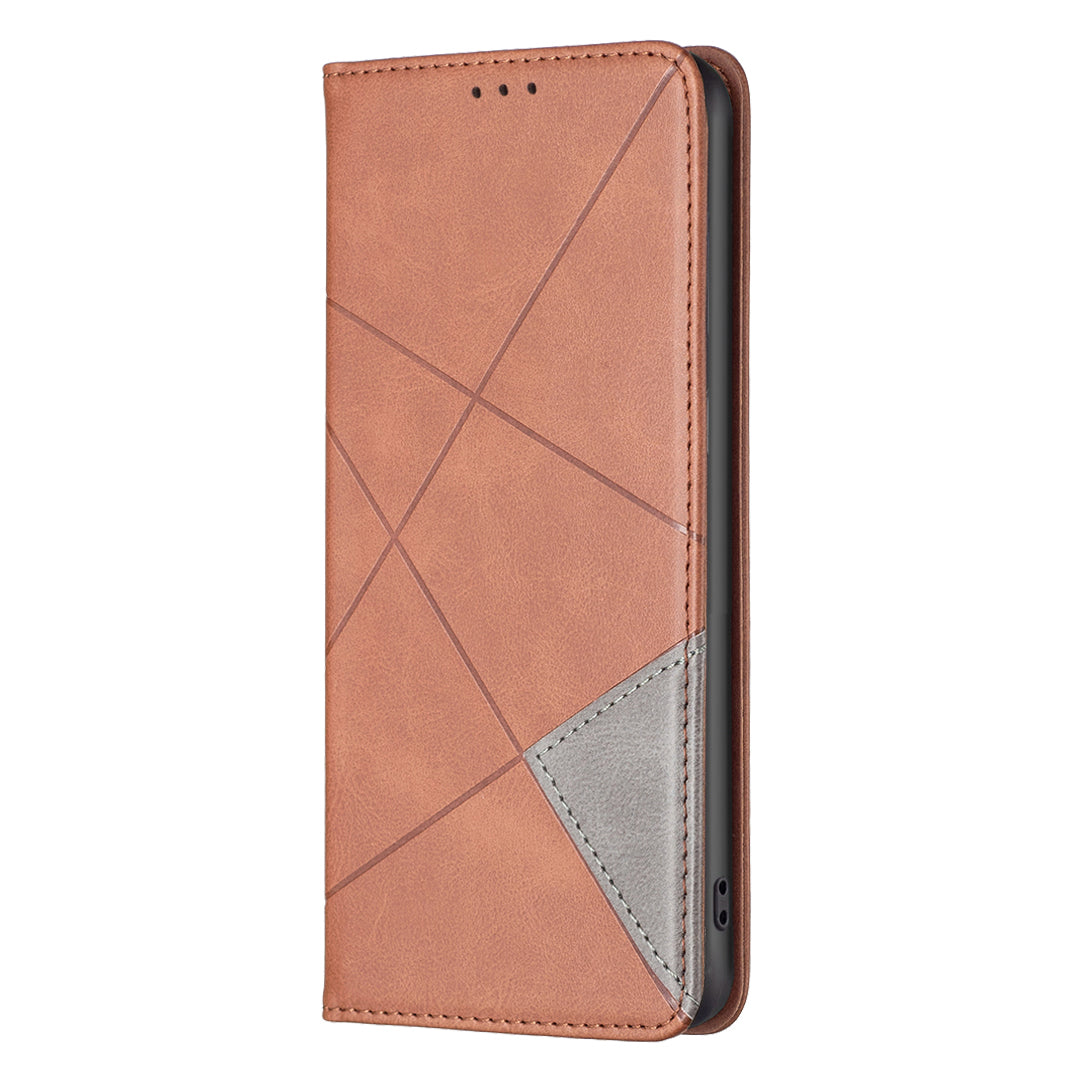 For Honor X9b 5G / Magic6 Lite 5G Leather Case Magnetic Closing Phone Cover with Card Slots - Brown