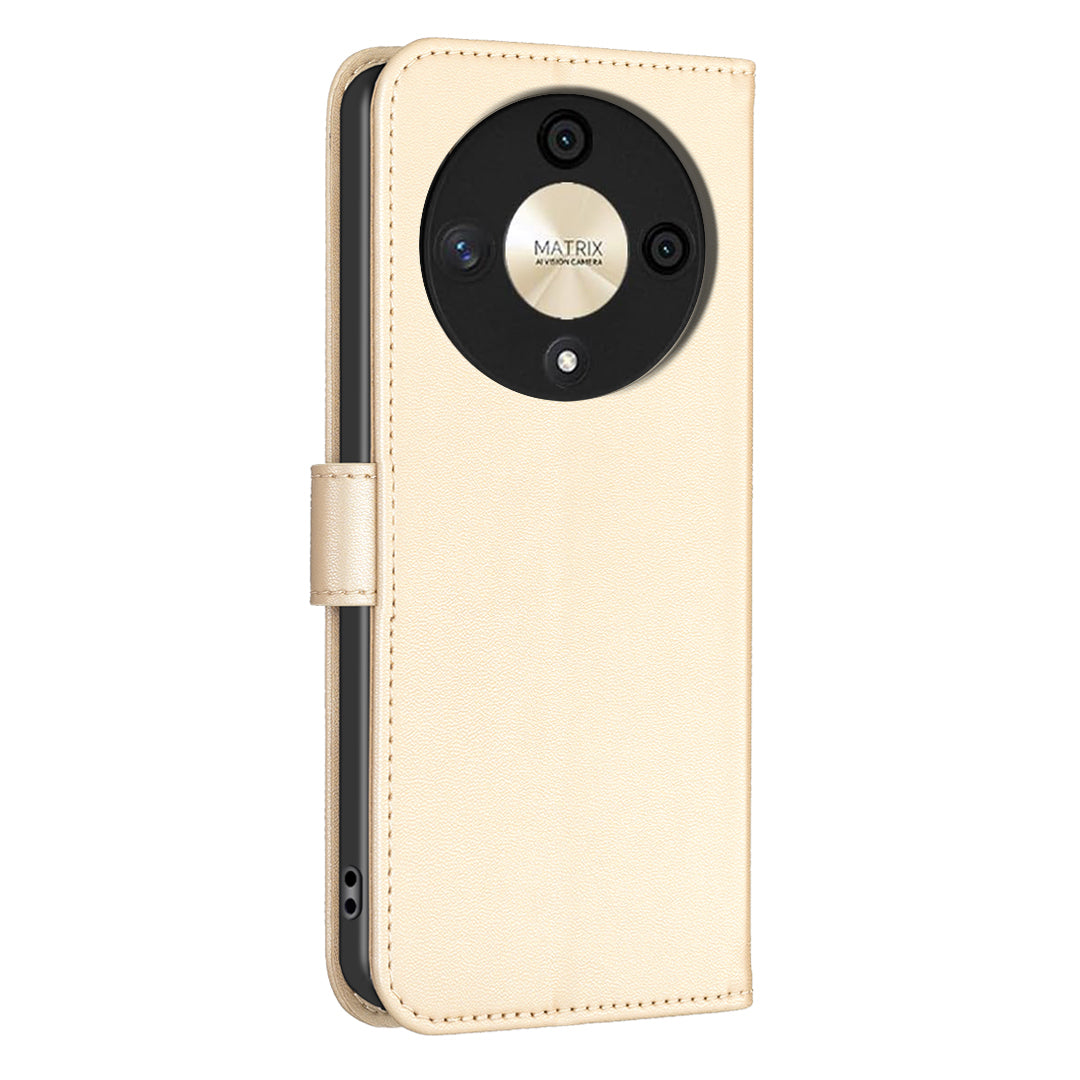 For Honor X9b 5G / Magic6 Lite 5G Case Wallet Leather Case Imprinted Clover Pattern - Gold