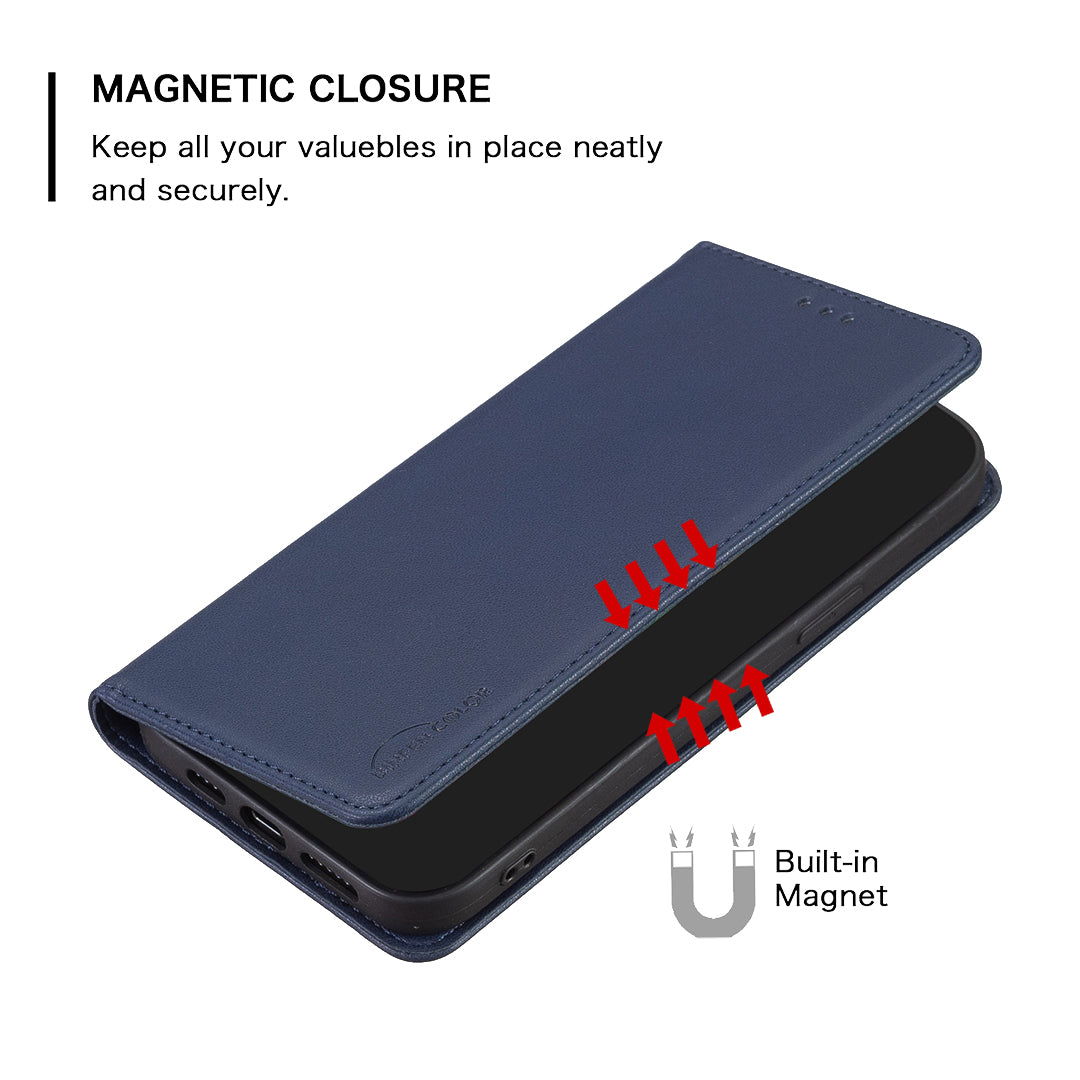 BINFEN COLOR BF18 For Honor X9b 5G / Magic6 Lite 5G Phone Case with Card Holder Stand - Blue