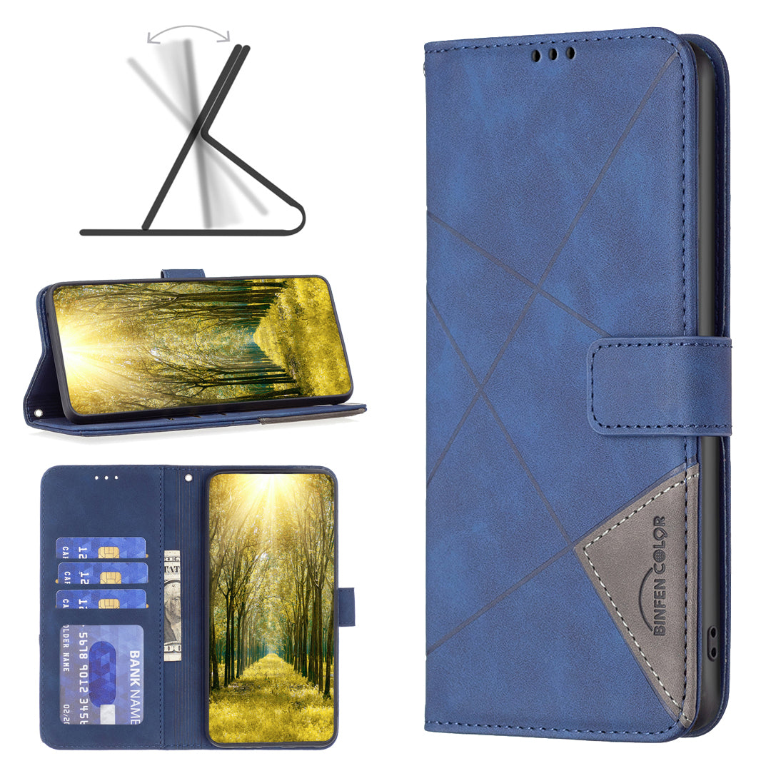 BINFEN COLOR BF05 For Honor X9b 5G / Magic6 Lite 5G Wallet Case Imprinted Leather Cover - Blue