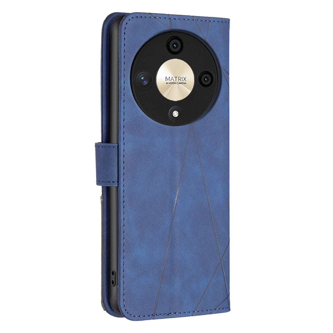 BINFEN COLOR BF05 For Honor X9b 5G / Magic6 Lite 5G Wallet Case Imprinted Leather Cover - Blue