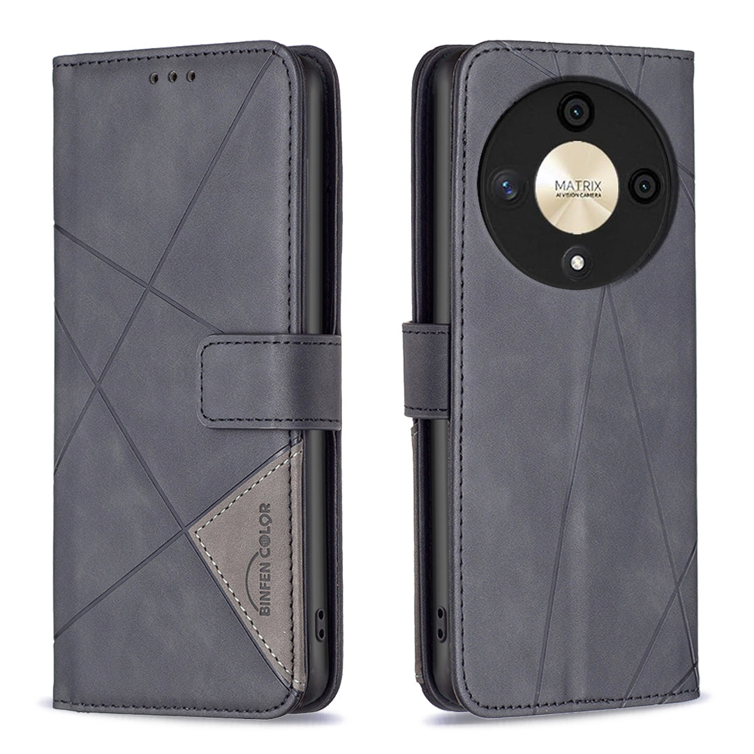 BINFEN COLOR BF05 For Honor X9b 5G / Magic6 Lite 5G Wallet Case Imprinted Leather Cover - Blue