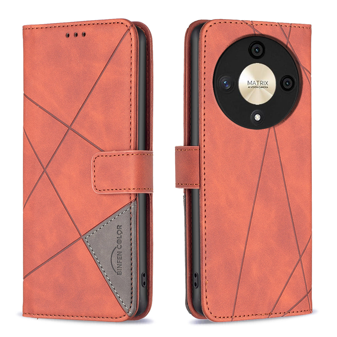 BINFEN COLOR BF05 For Honor X9b 5G / Magic6 Lite 5G Wallet Case Imprinted Leather Cover - Blue