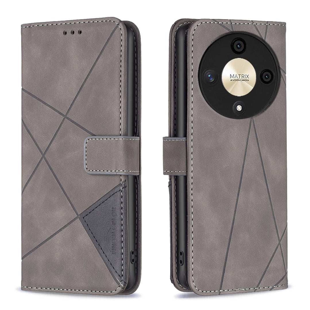 BINFEN COLOR BF05 For Honor X9b 5G / Magic6 Lite 5G Wallet Case Imprinted Leather Cover - Blue