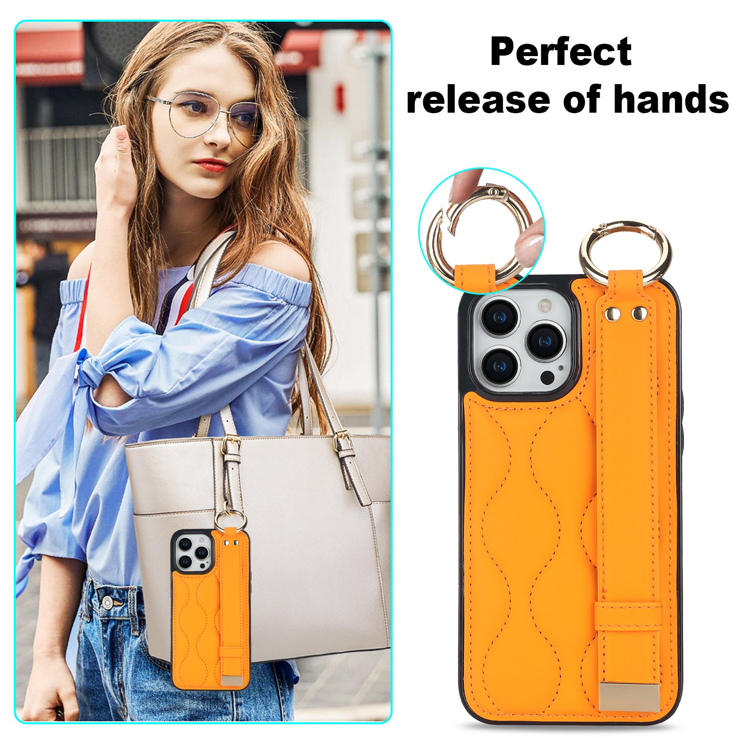 For iPhone 12 Pro Max Shockproof Case Wave Pattern PU+TPU Kickstand Phone Cover - Orange