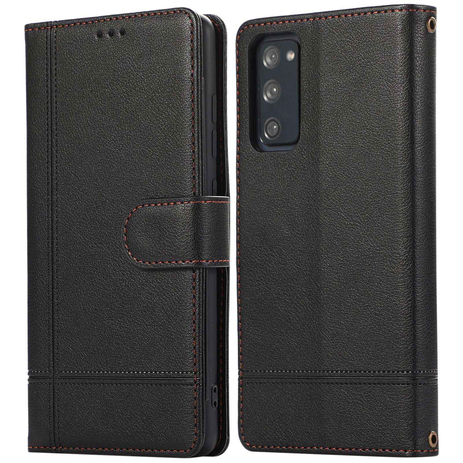For Samsung Galaxy S20 FE 4G / S20 FE 5G / S20 Lite / S20 FE 2022 Case Leather Wallet Phone Cover with Mirror - Rose Gold