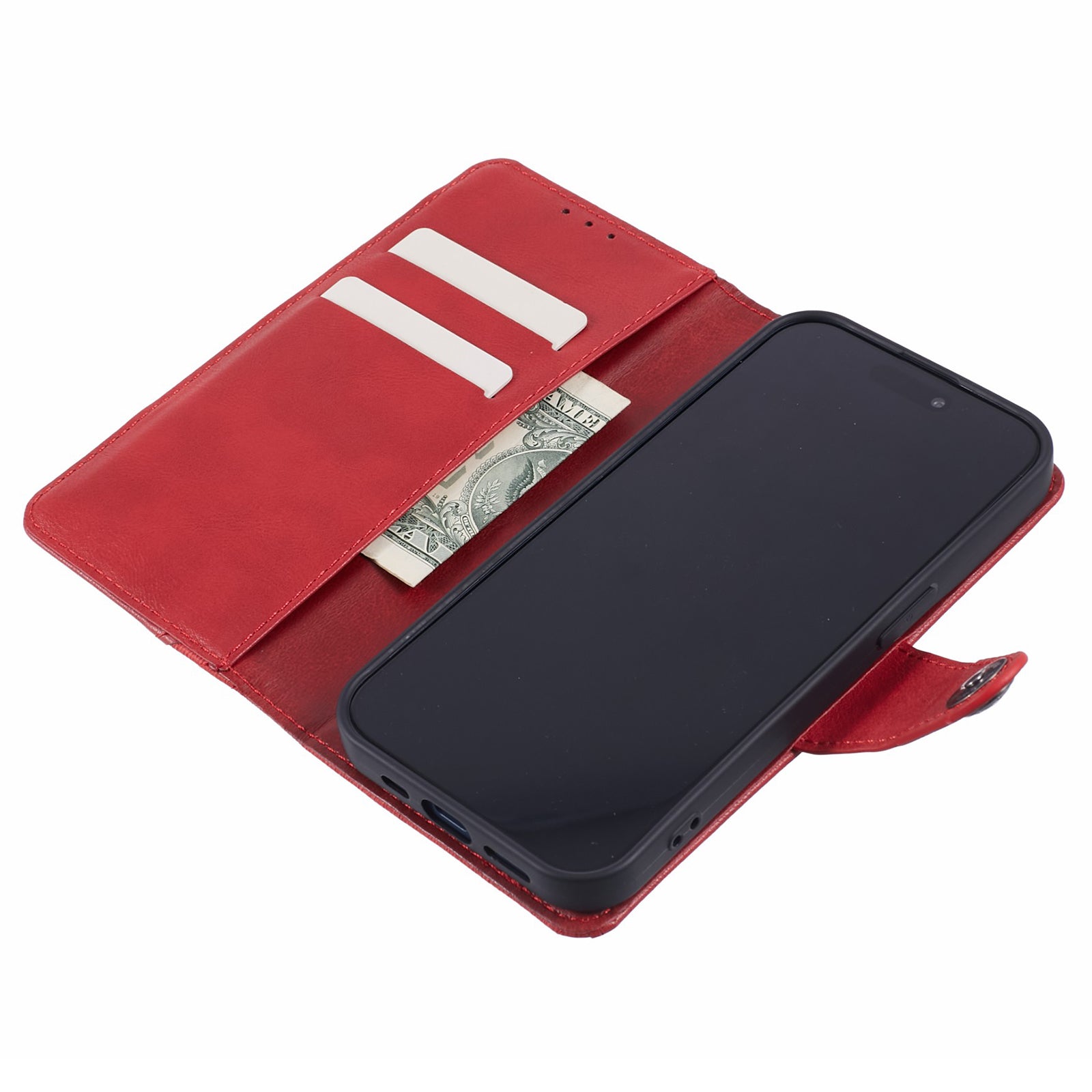 For Oppo A79 5G PU Leather Phone Case Crazy Horse Texture Mobile Phone Shell Wallet - Red
