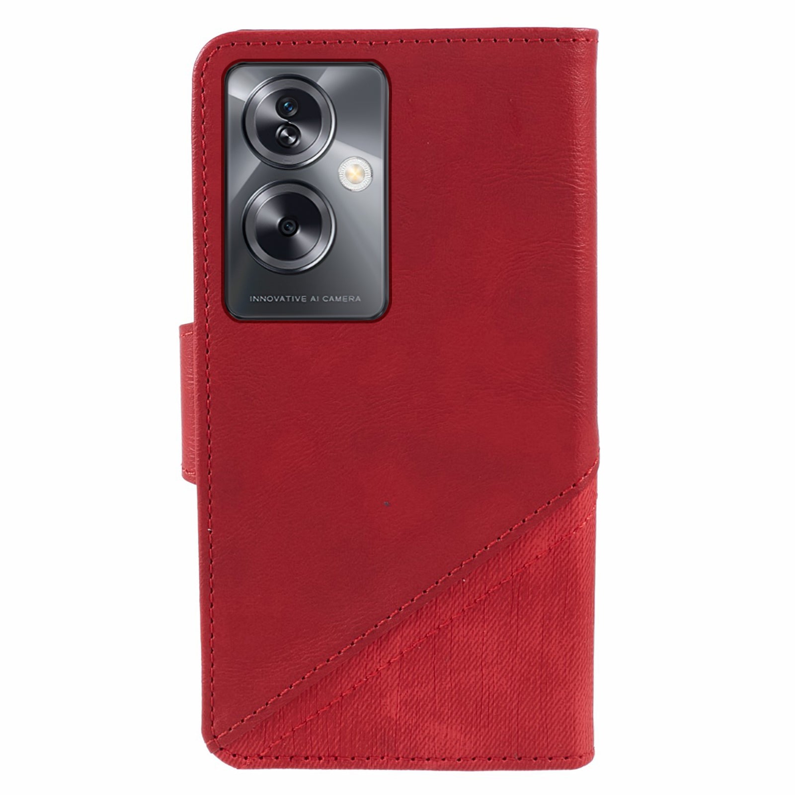For Oppo A79 5G PU Leather Phone Case Crazy Horse Texture Mobile Phone Shell Wallet - Red