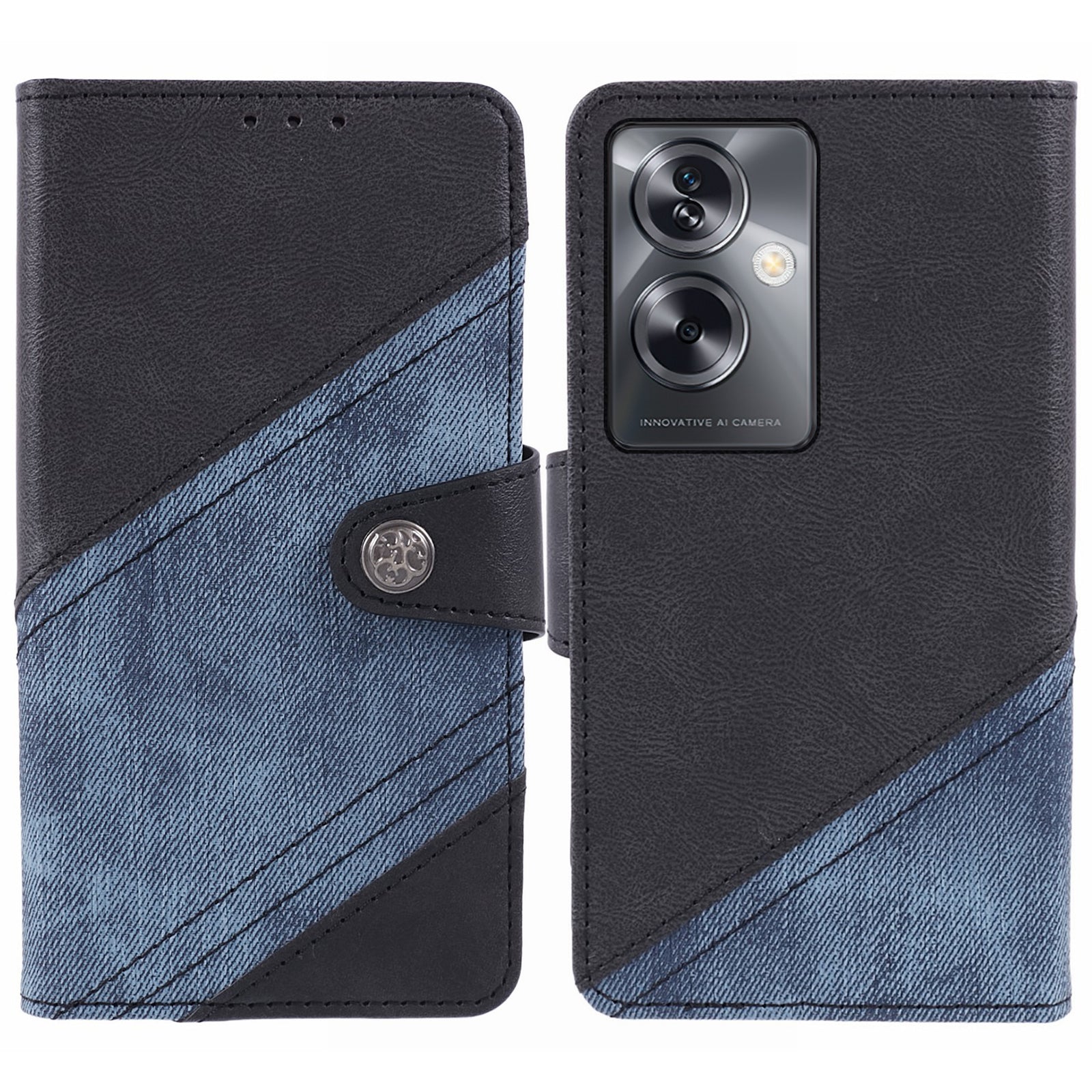 For Oppo A79 5G PU Leather Phone Case Crazy Horse Texture Mobile Phone Shell Wallet - Red