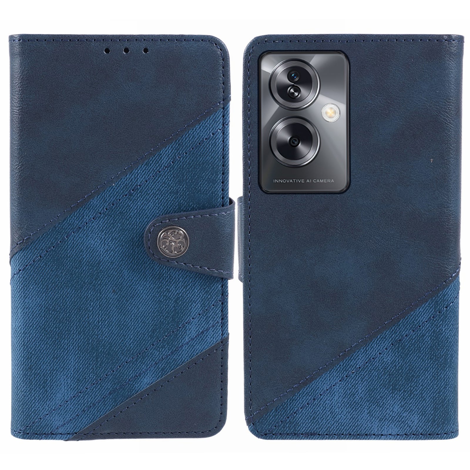 For Oppo A79 5G PU Leather Phone Case Crazy Horse Texture Mobile Phone Shell Wallet - Red