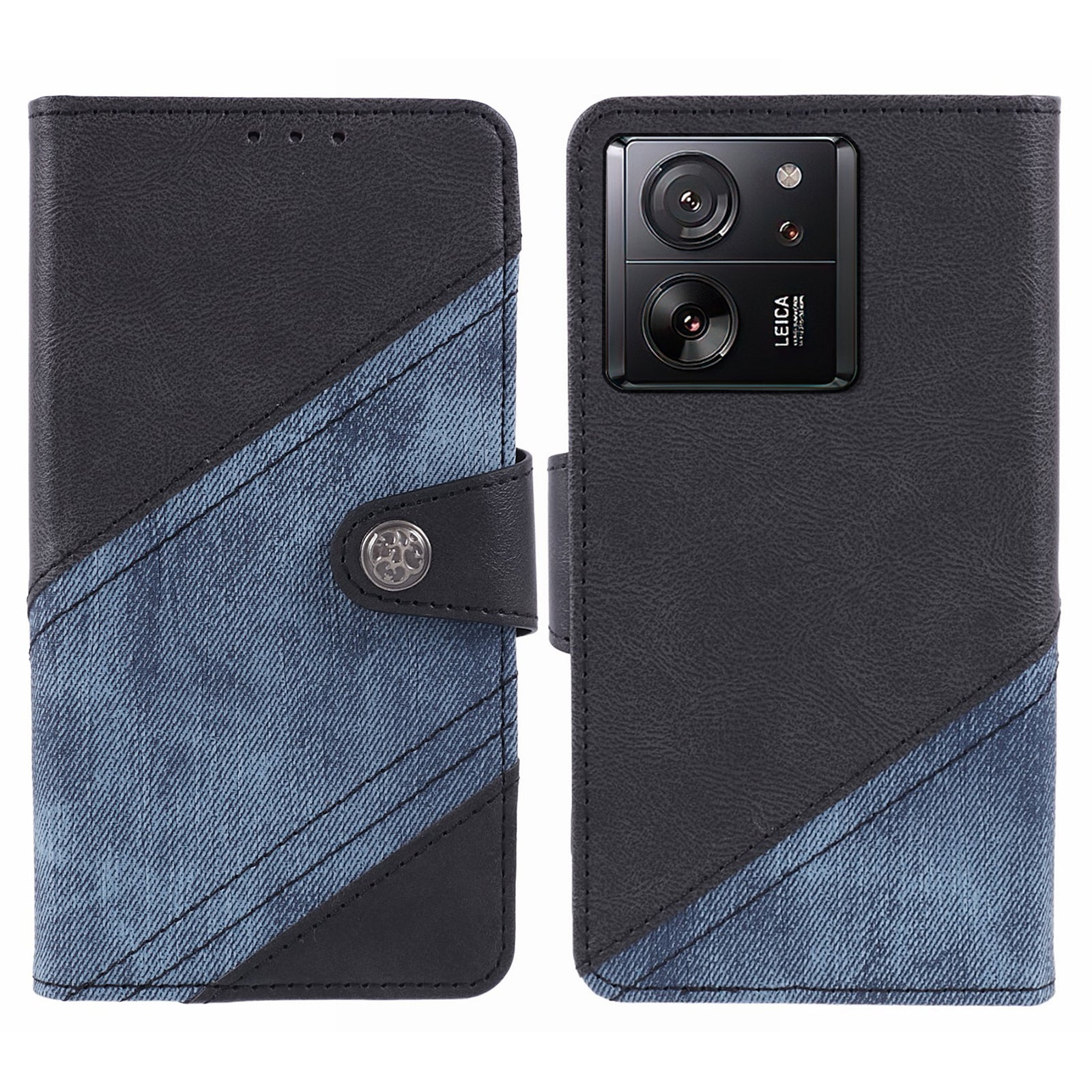 For Xiaomi 13T / 13T Pro / Redmi K60 Ultra Case Splicing Color Wallet PU Leather Phone Stand Cover - Brown