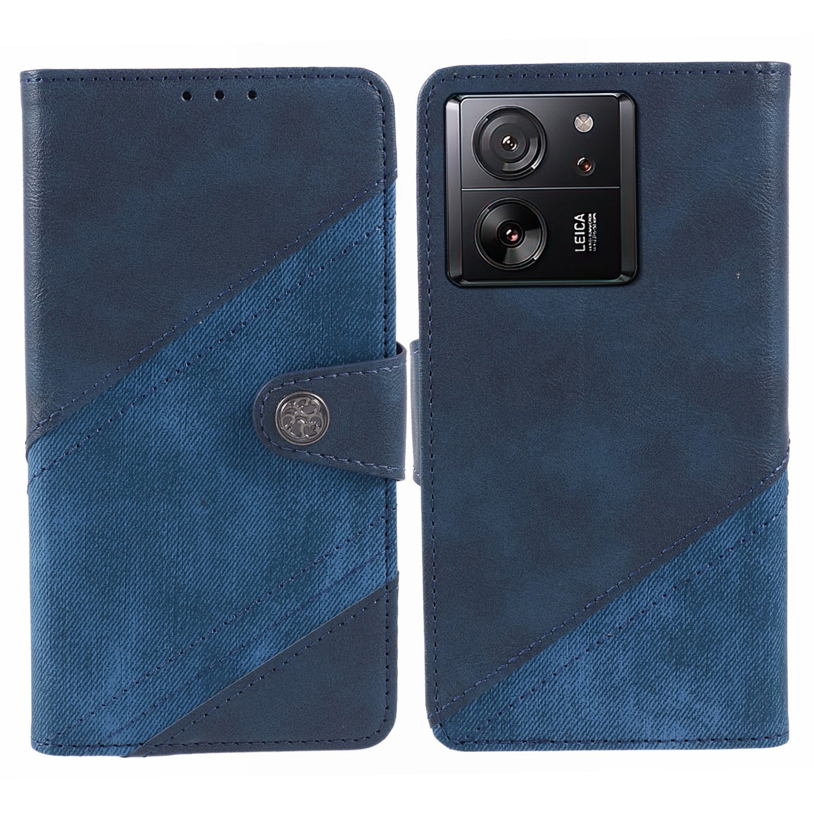 For Xiaomi 13T / 13T Pro / Redmi K60 Ultra Case Splicing Color Wallet PU Leather Phone Stand Cover - Brown