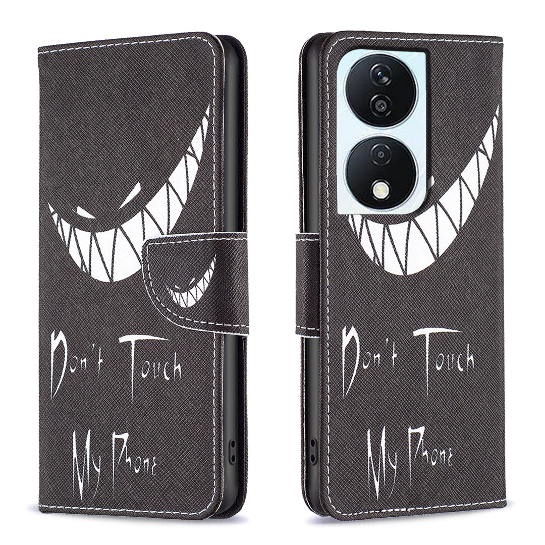For Honor X7b 4G / 90 Smart PU Leather Magnetic Flip Cover Pattern Wallet Phone Case - Giraffe