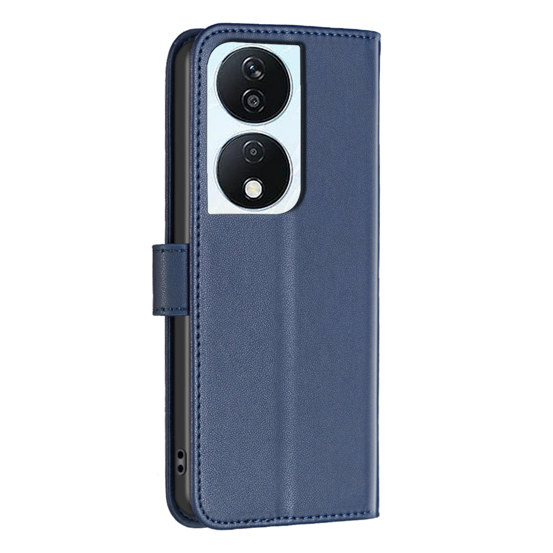 BINFEN COLOR BF17 For Honor X7b 4G / 90 Smart Phone Case PU Leather Phone Wallet Cover - Blue