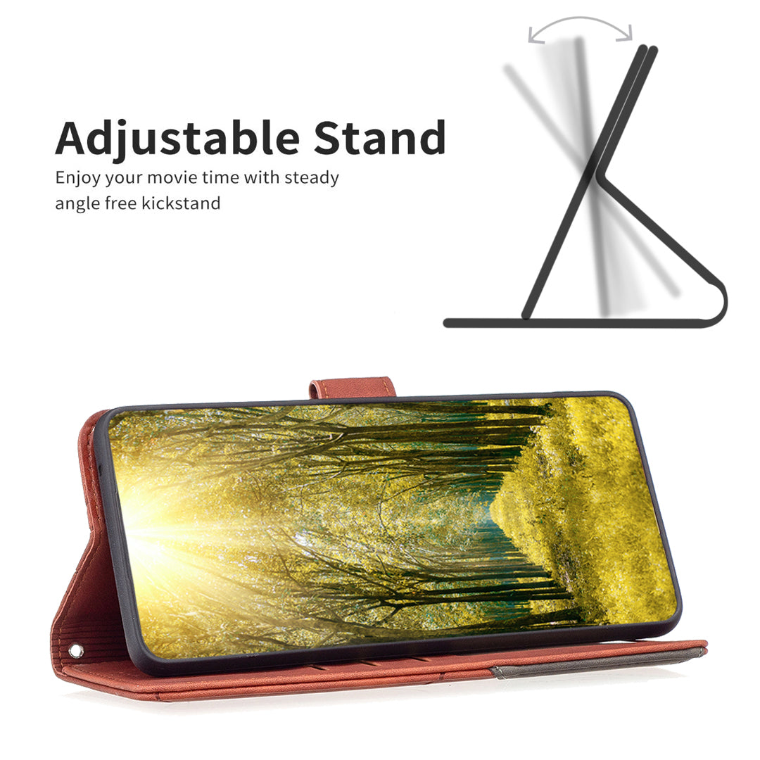 BINFEN COLOR BF05 For Honor X7b 4G / 90 Smart Leather Case Stand Wallet Protective Phone Cover - Brown