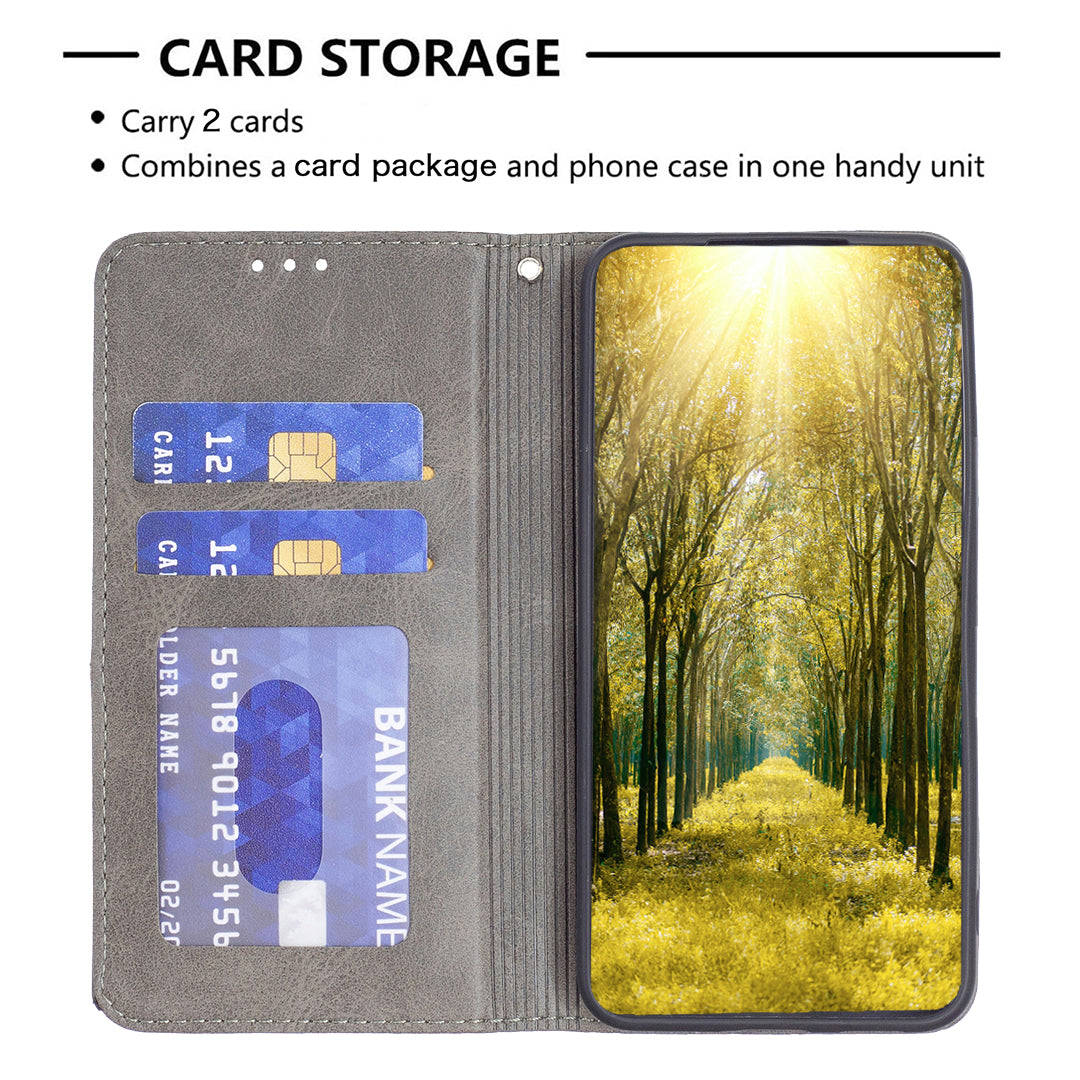 For Honor X7b 4G / 90 Smart Phone Case Imprinted PU Leather Cover with Card Holder - Grey