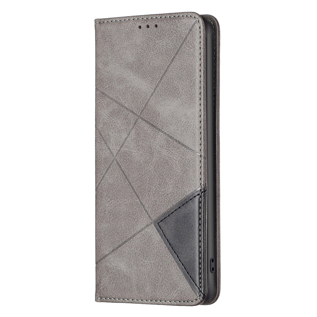 For Honor X7b 4G / 90 Smart Phone Case Imprinted PU Leather Cover with Card Holder - Grey