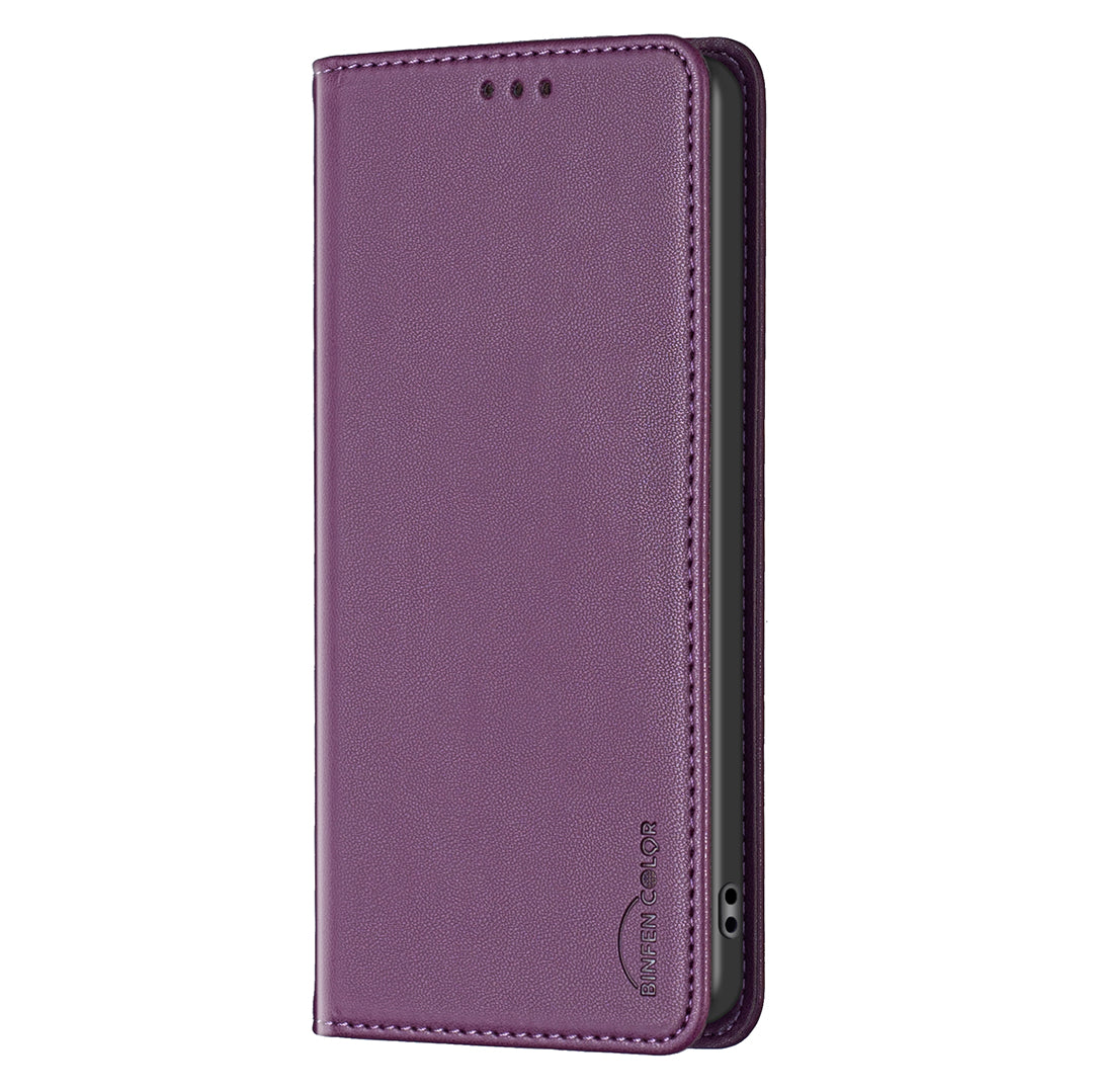 BINFEN COLOR BF18 For Honor X7b 4G / 90 Smart Card Slots Leather Case Magnetic Auto Closing - Dark Purple