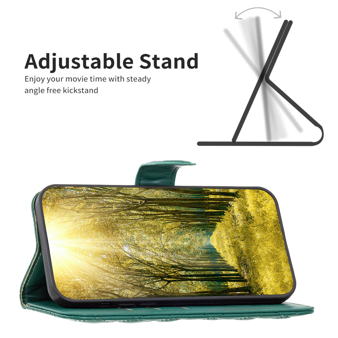 BINFEN COLOR BF Style-14 For Honor X7b 4G / 90 Smart Wallet Case Leather Cover with Stand - Green